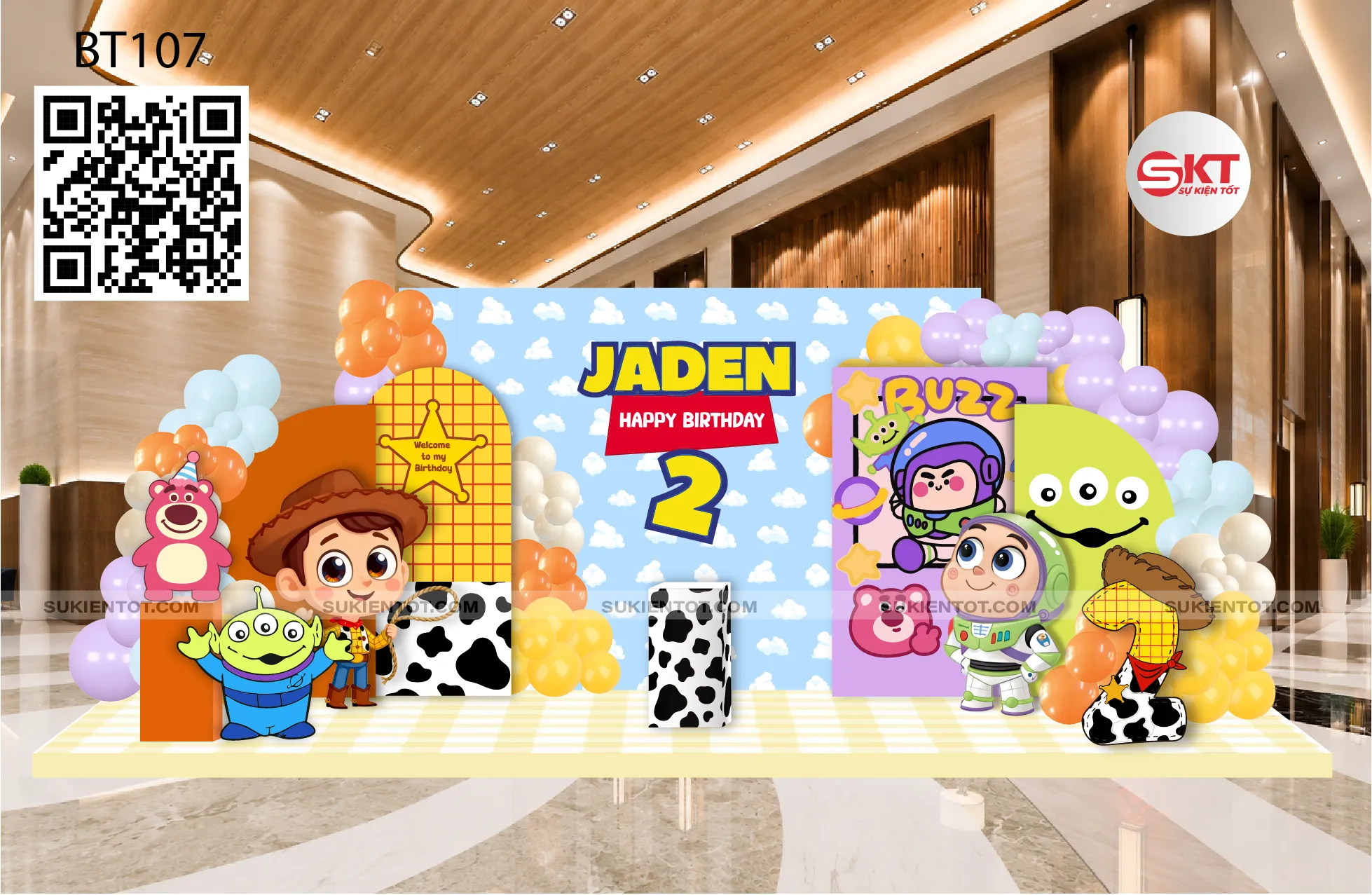File thiết kế sinh nhật bé trai tone chủ đề toy story BT107
