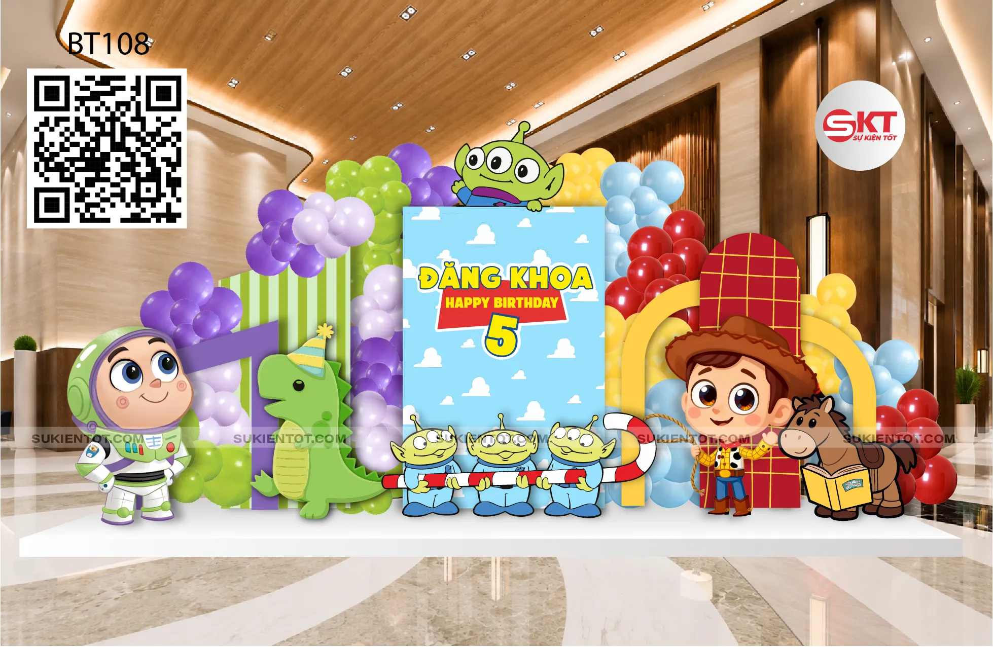 File thiết kế sinh nhật bé trai tone chủ đề toy story BT108