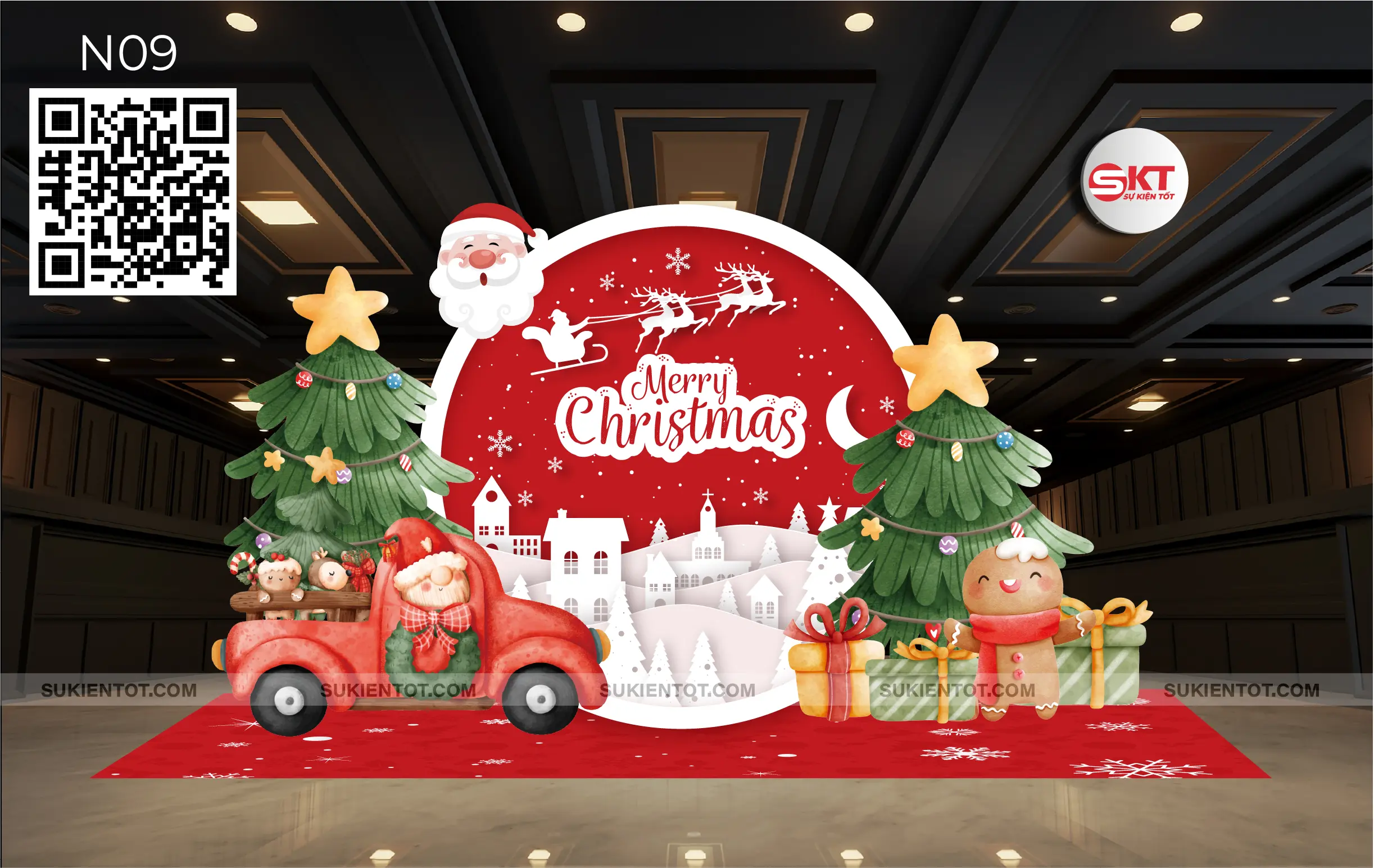 File thiết kế Noel tone đỏ N09