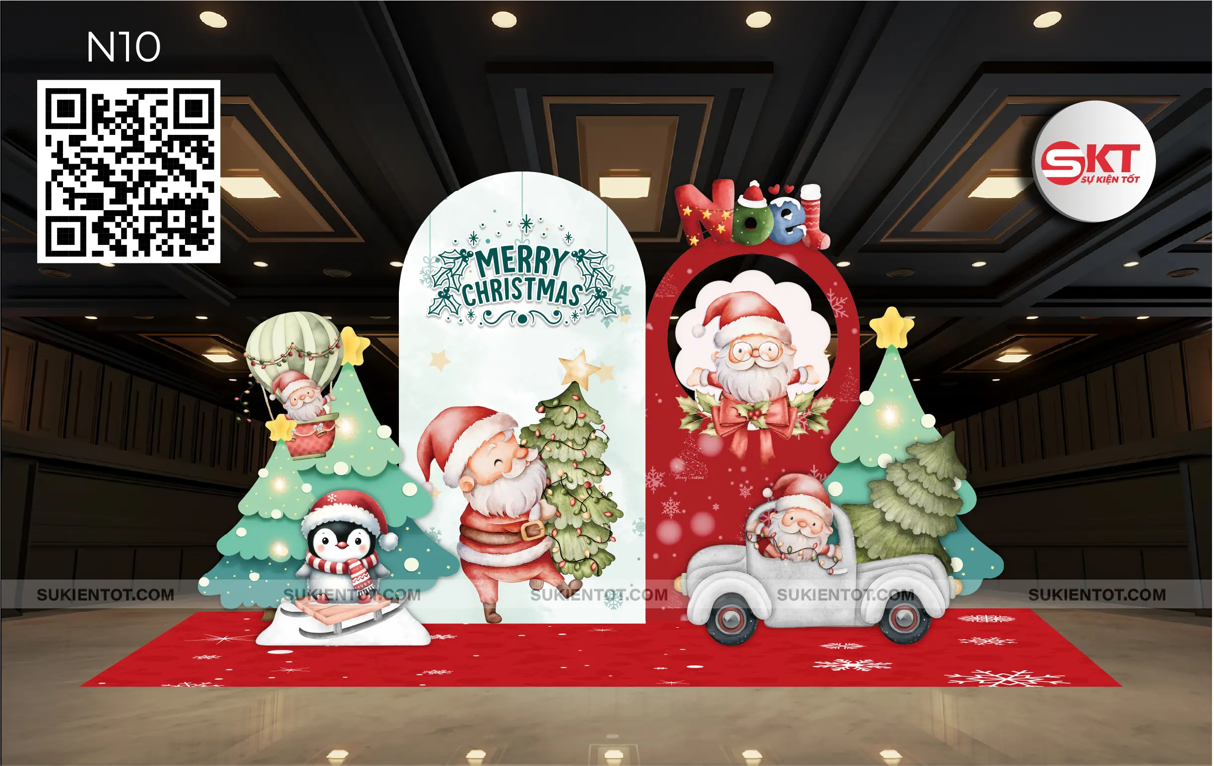 File thiết kế Noel tone đỏ N10