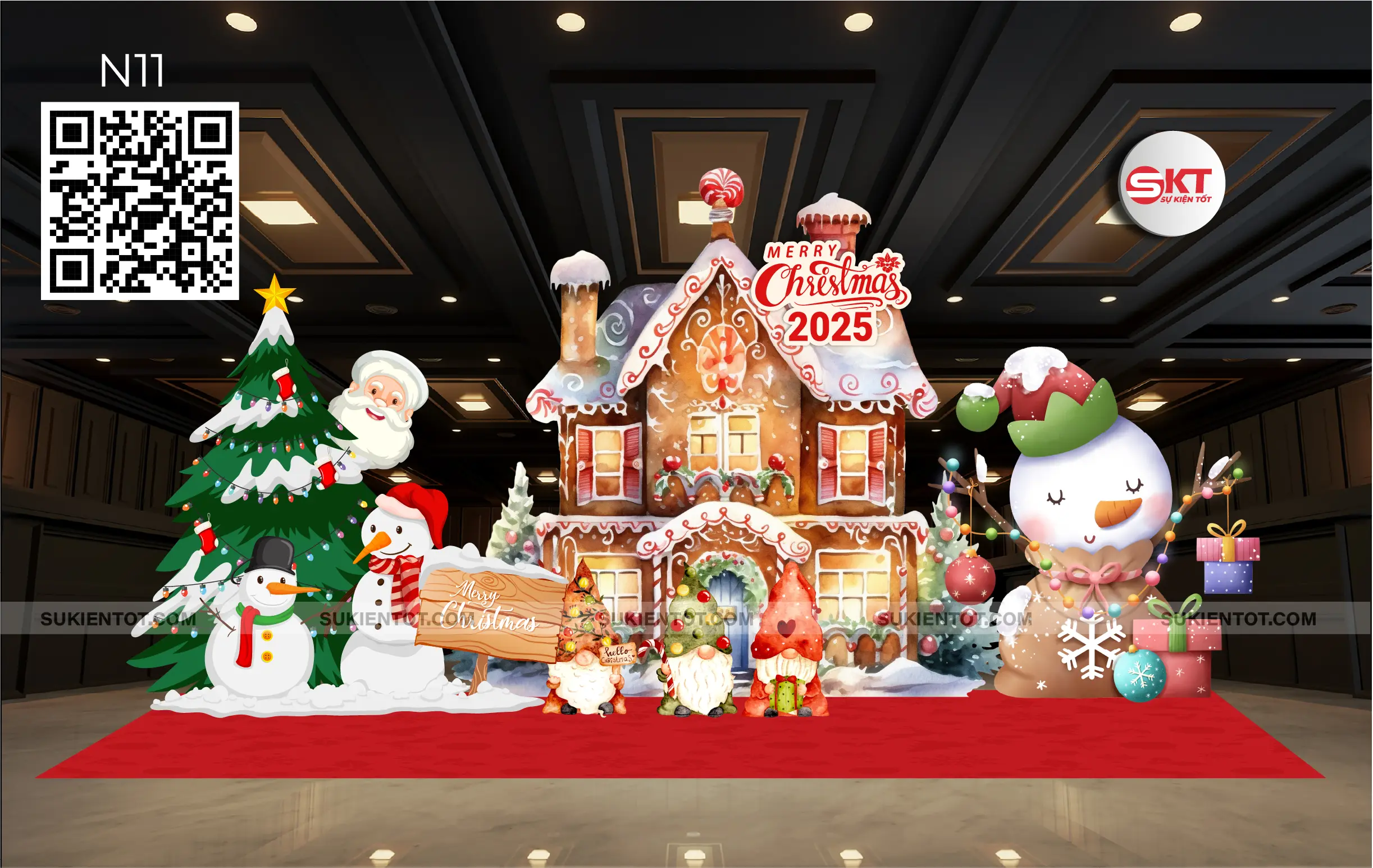 File thiết kế Noel tone đỏ N11