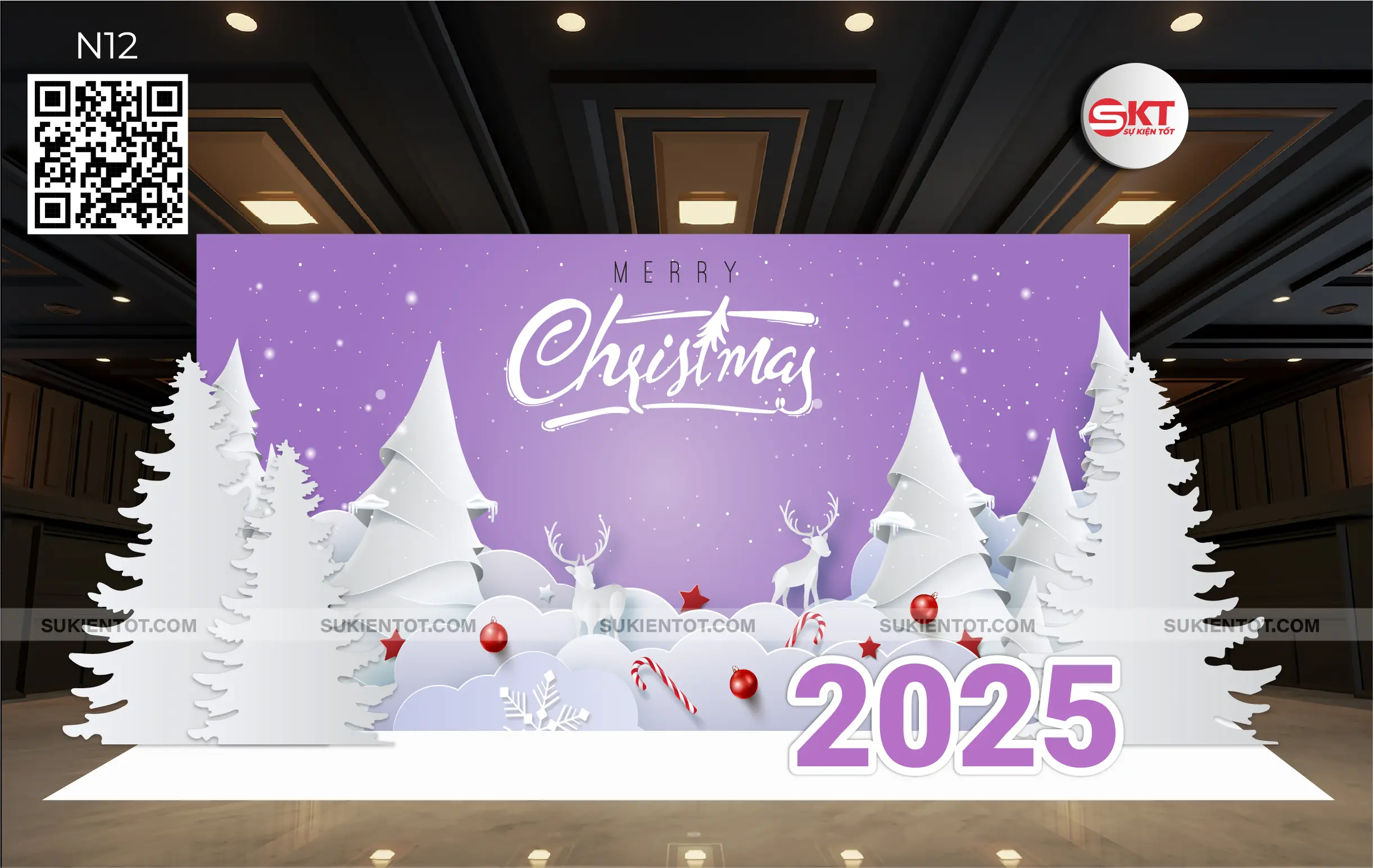 File thiết kế Noel tone tím N12