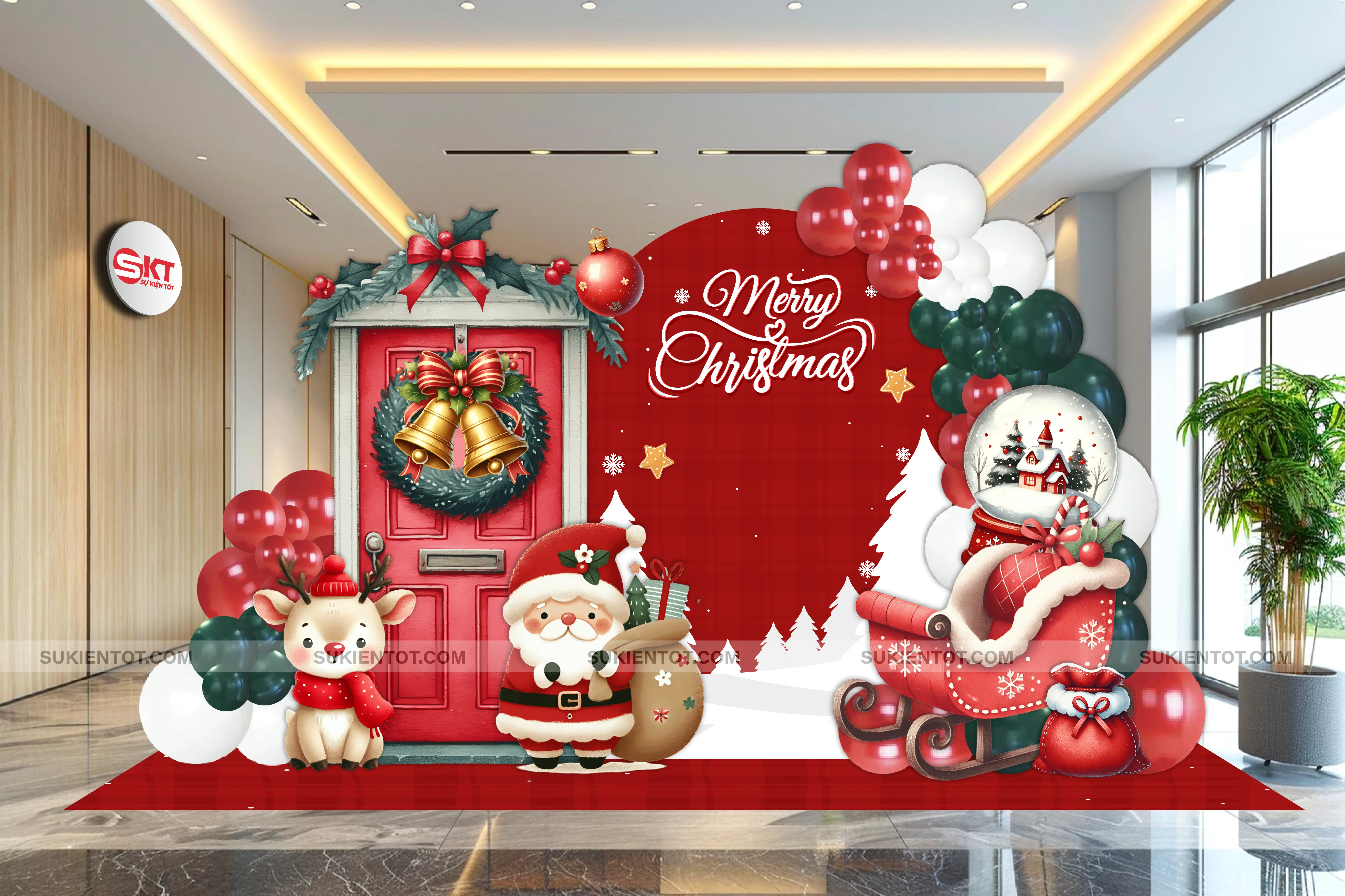 File thiết kế Noel tone đỏ N15