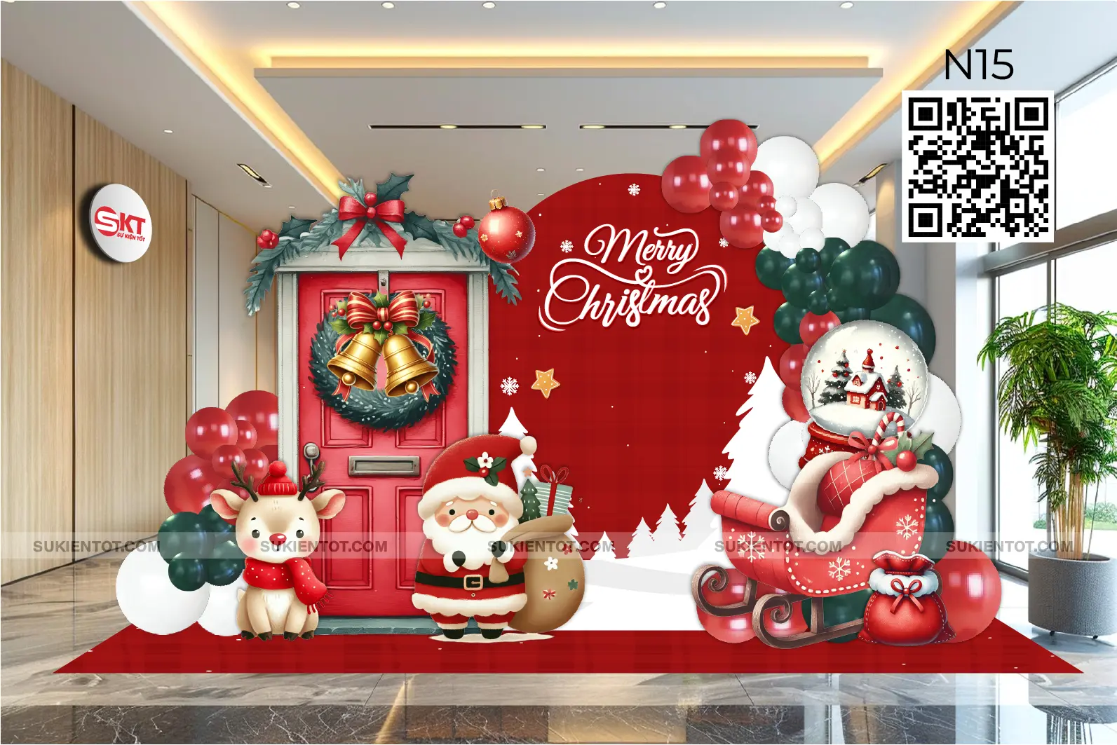 File thiết kế Noel tone đỏ N15