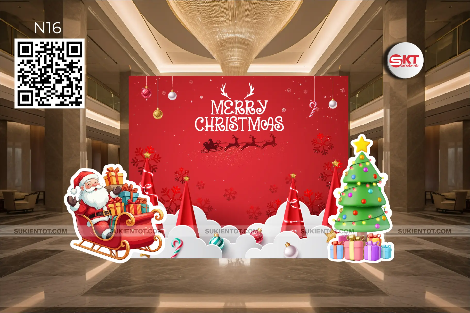 File thiết kế Noel tone đỏ N16