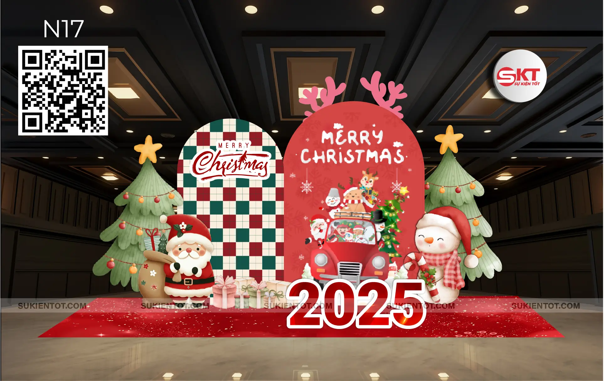 File thiết kế Noel tone đỏ N017