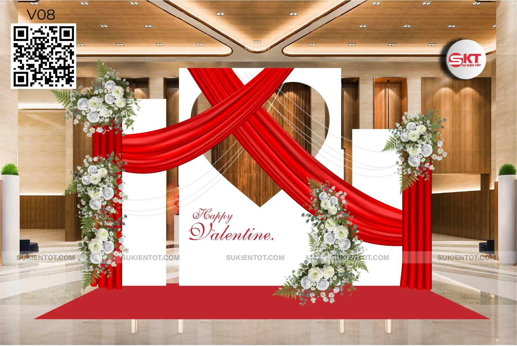 File thiết kế valentine tone đỏ V08