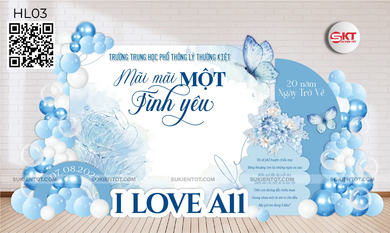 File thiết kế họp lớp tone xanh da trời HL03