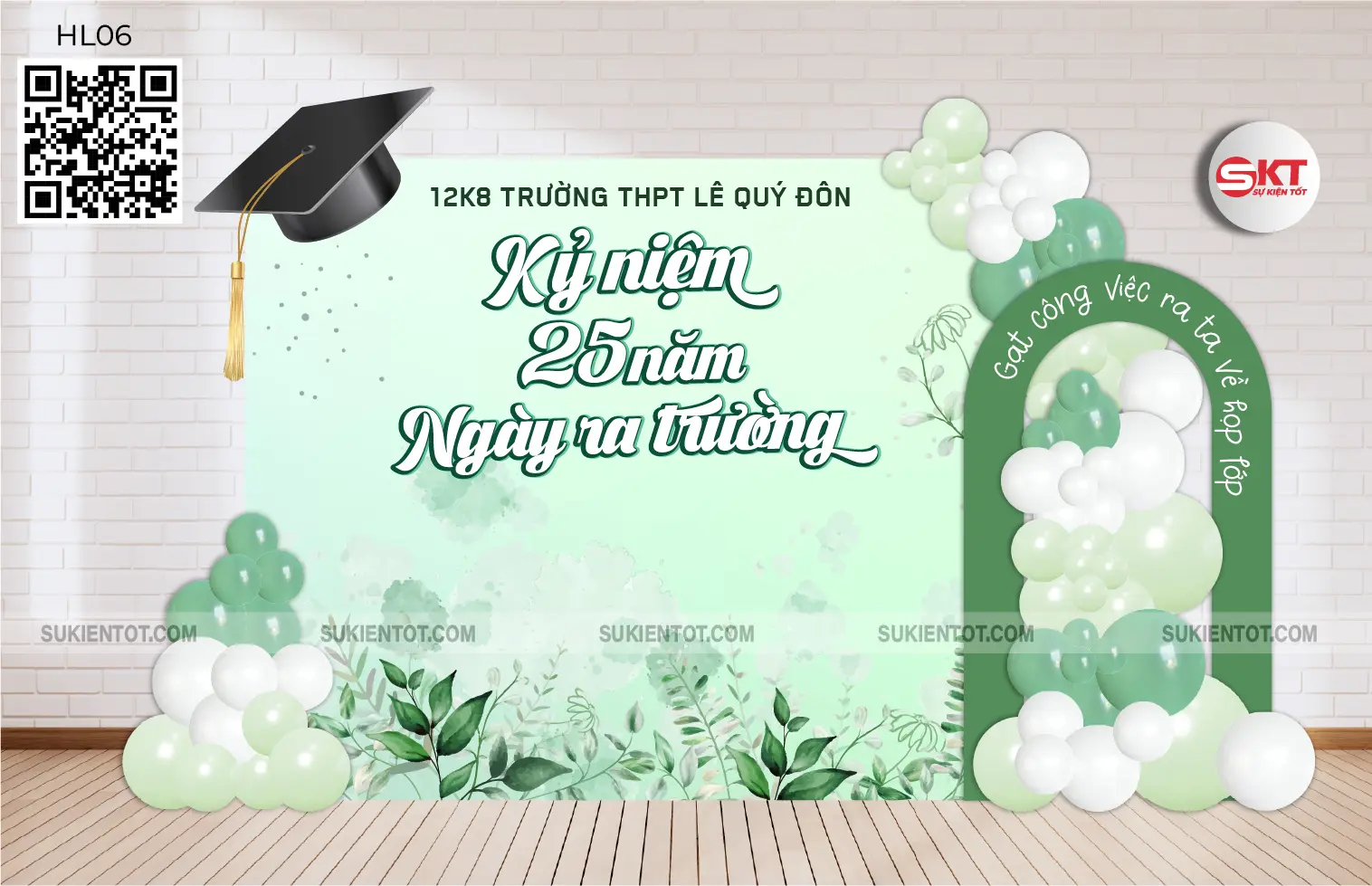 File thiết kế họp lớp tone xanh lá HL06