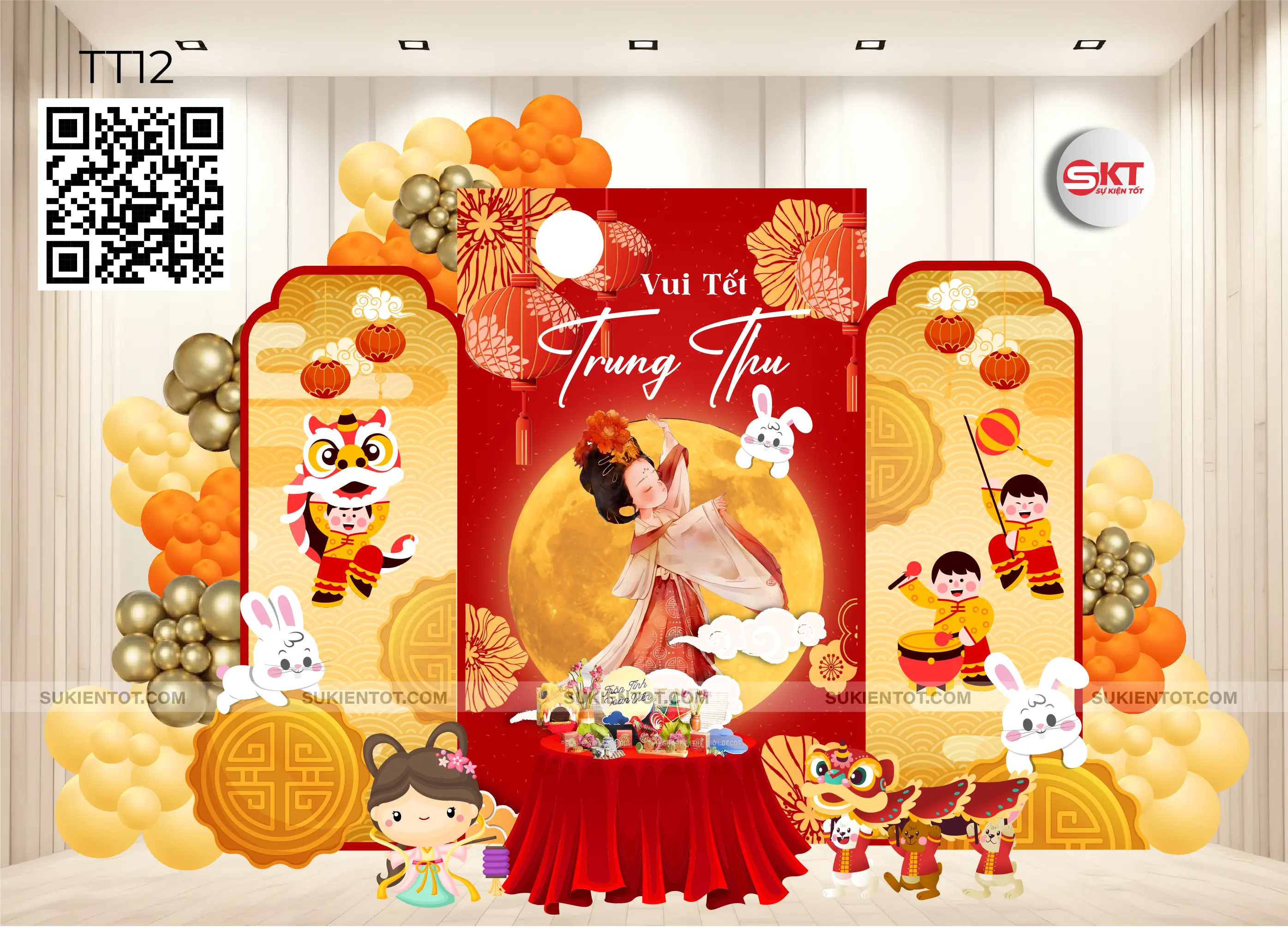 File thiết kế Trung Thu tone vàng đỏ TT12