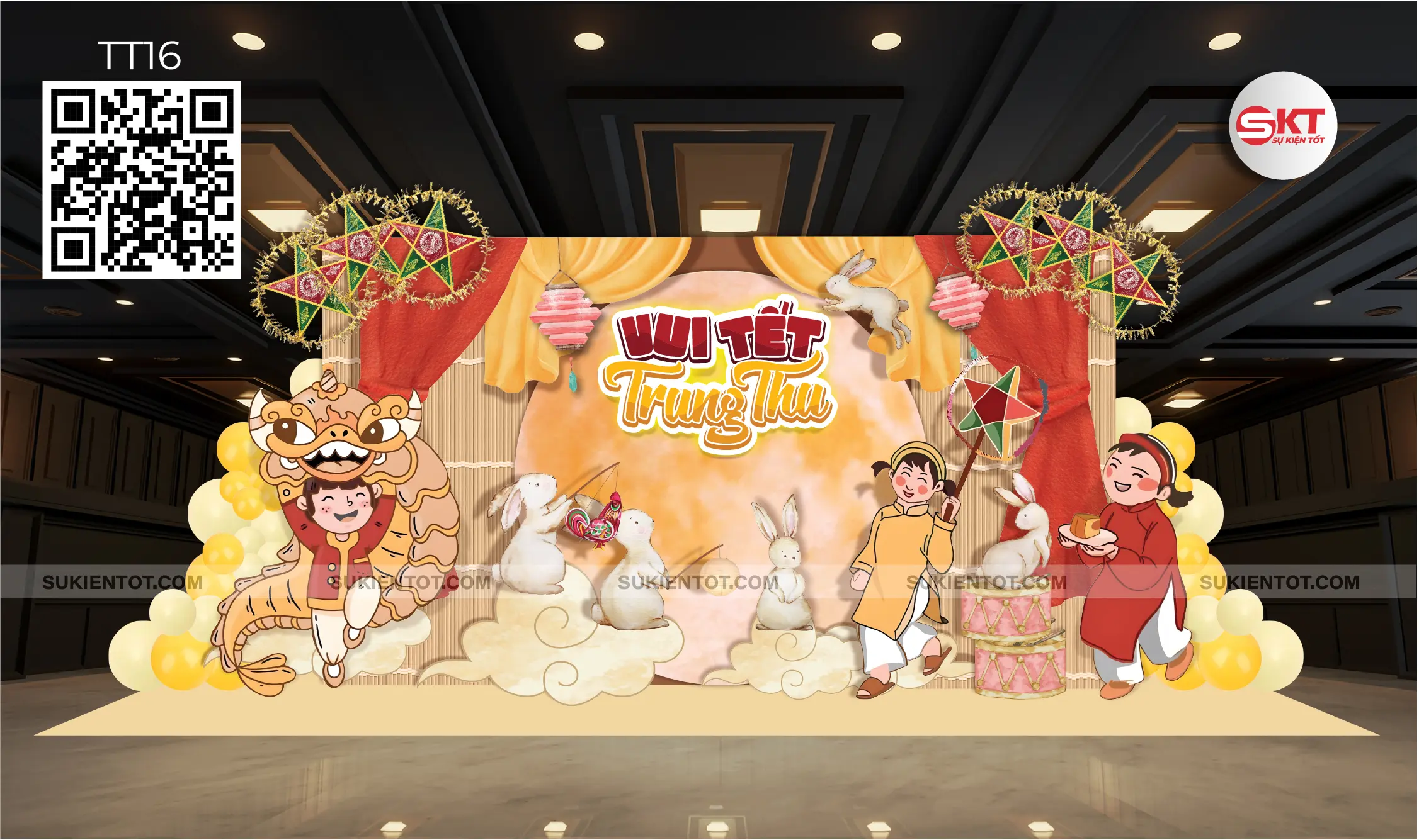 File thiết kế Trung Thu tone vàng đỏ TT16