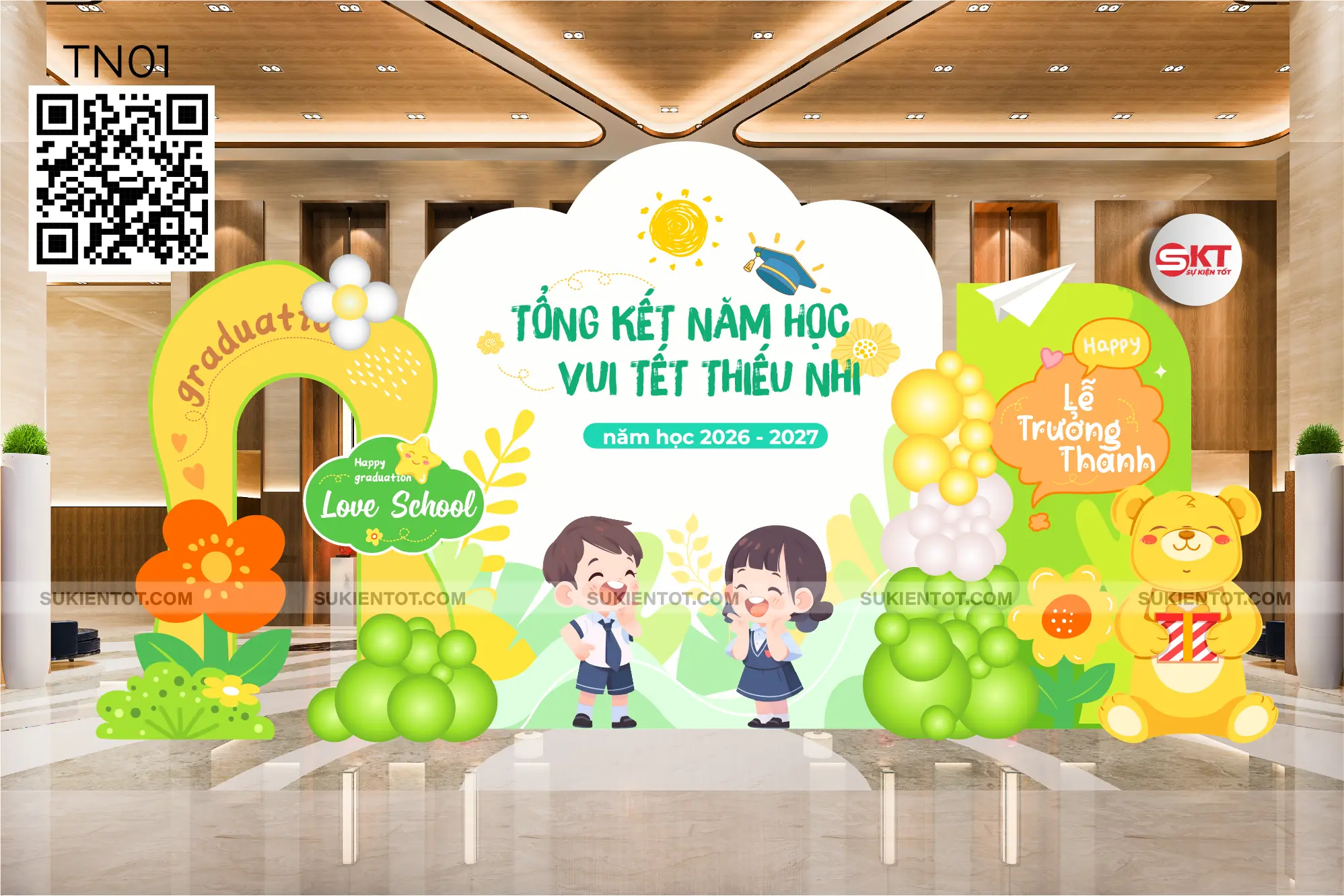 File thiết kế Quốc Tế Thiếu Nhi tone xanh lá TN01