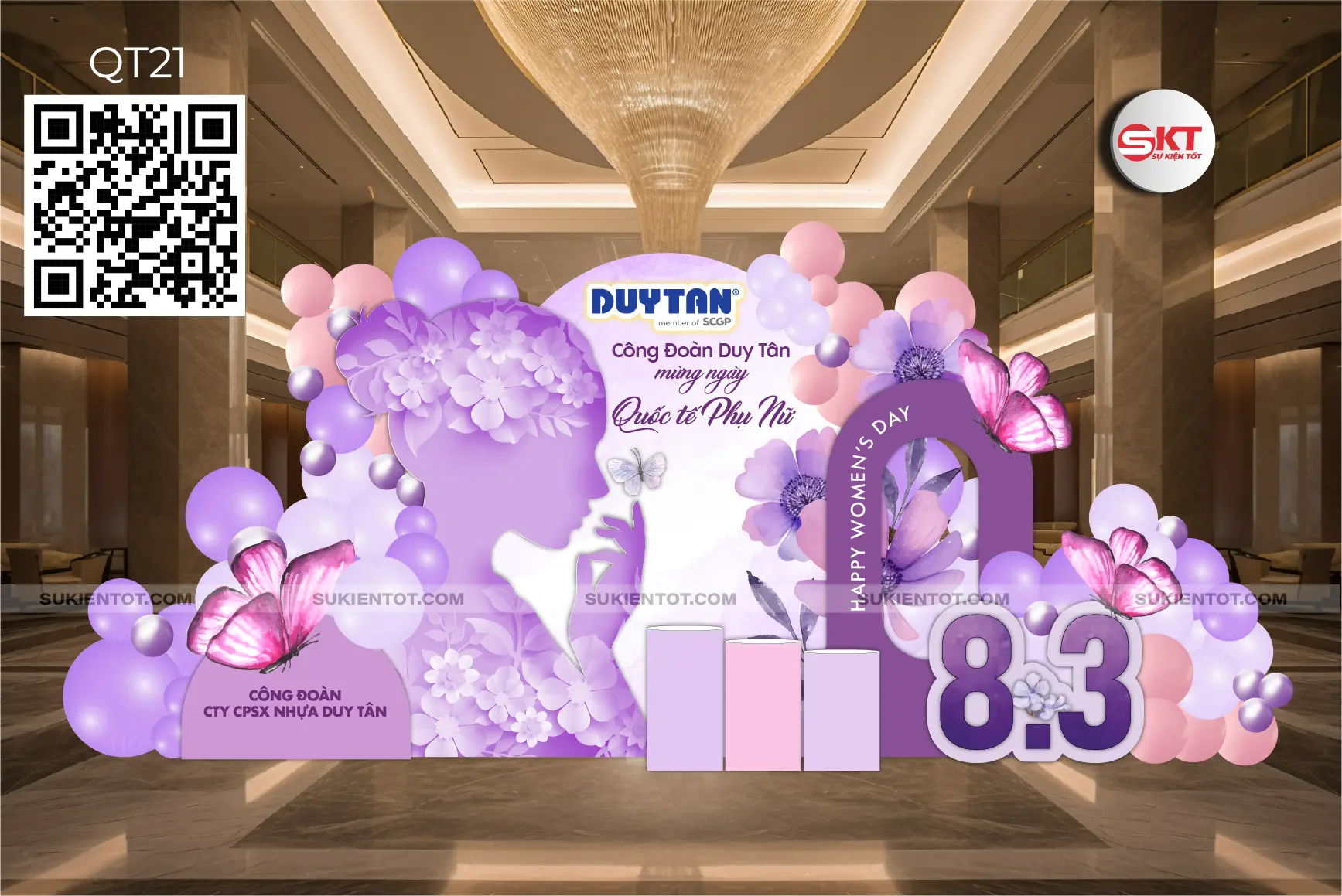 File thiết kế Quốc Tế Phụ Nữ tone tím QT21