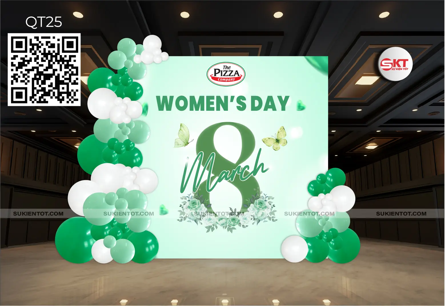File thiết kế Quốc Tế Phụ Nữ tone xanh lá QT25