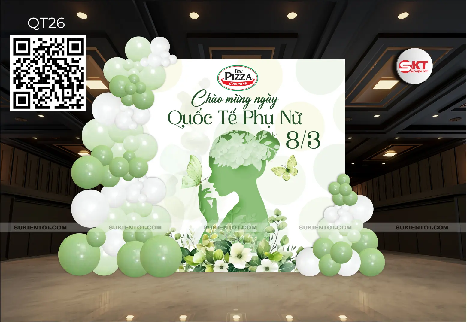 File thiết kế Quốc Tế Phụ Nữ tone xanh lá QT26