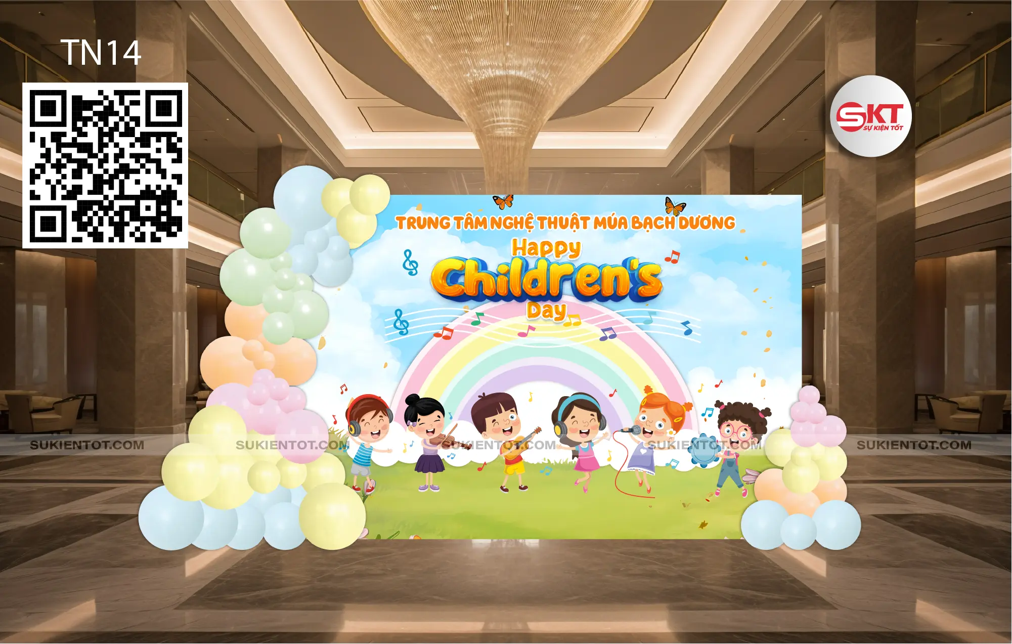 File thiết kế Quốc Tế Thiếu Nhi tone xanh da trời TN14