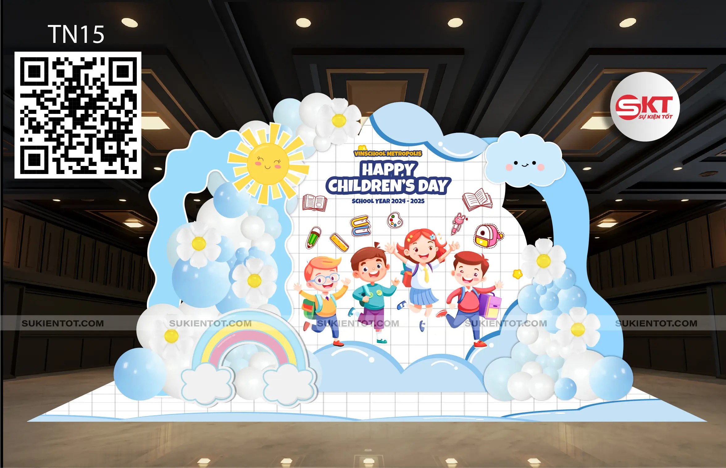 File thiết kế Quốc Tế Thiếu Nhi tone xanh da trời TN15