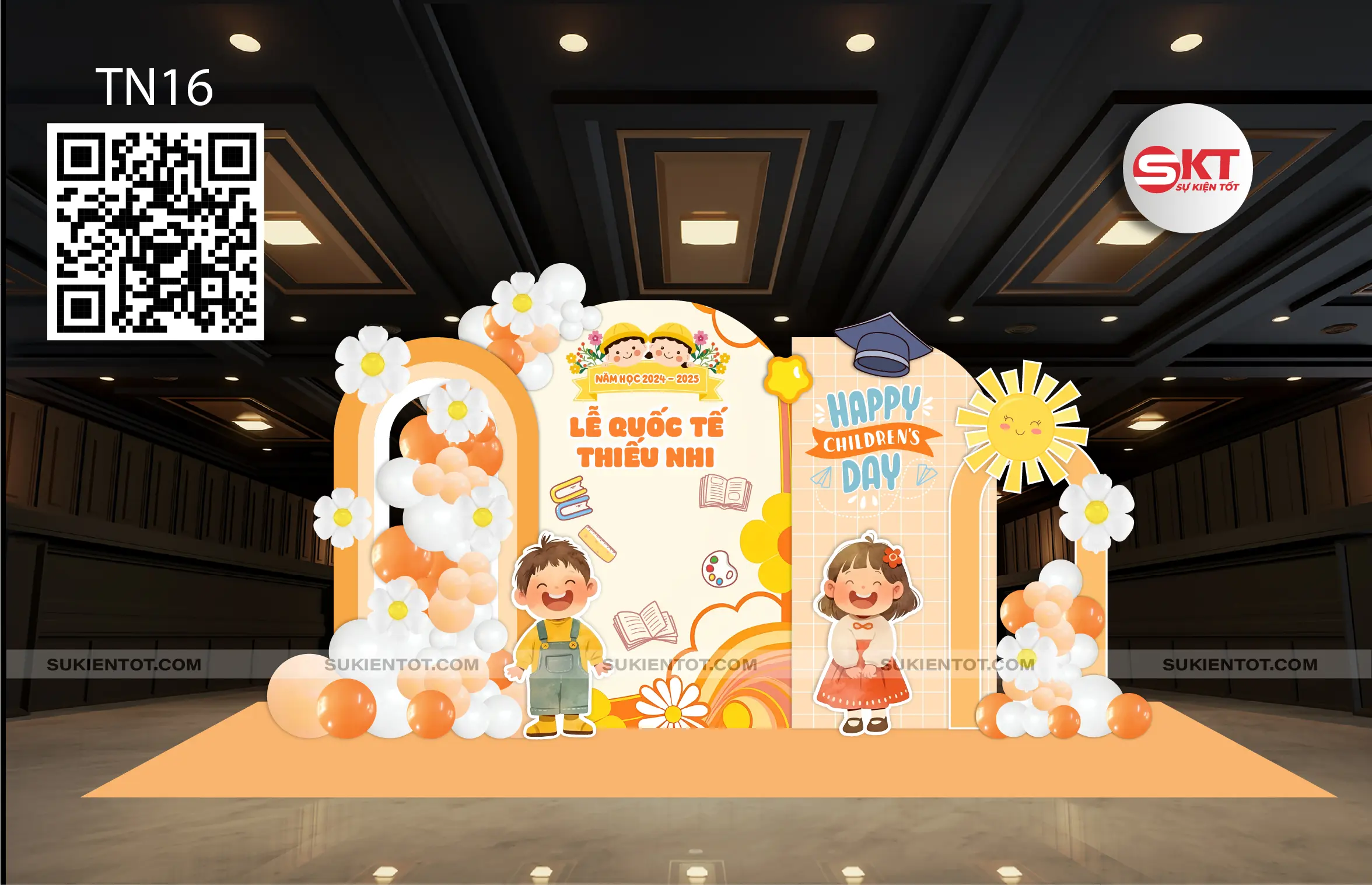 File thiết kế Quốc Tế Thiếu Nhi tone cam TN16