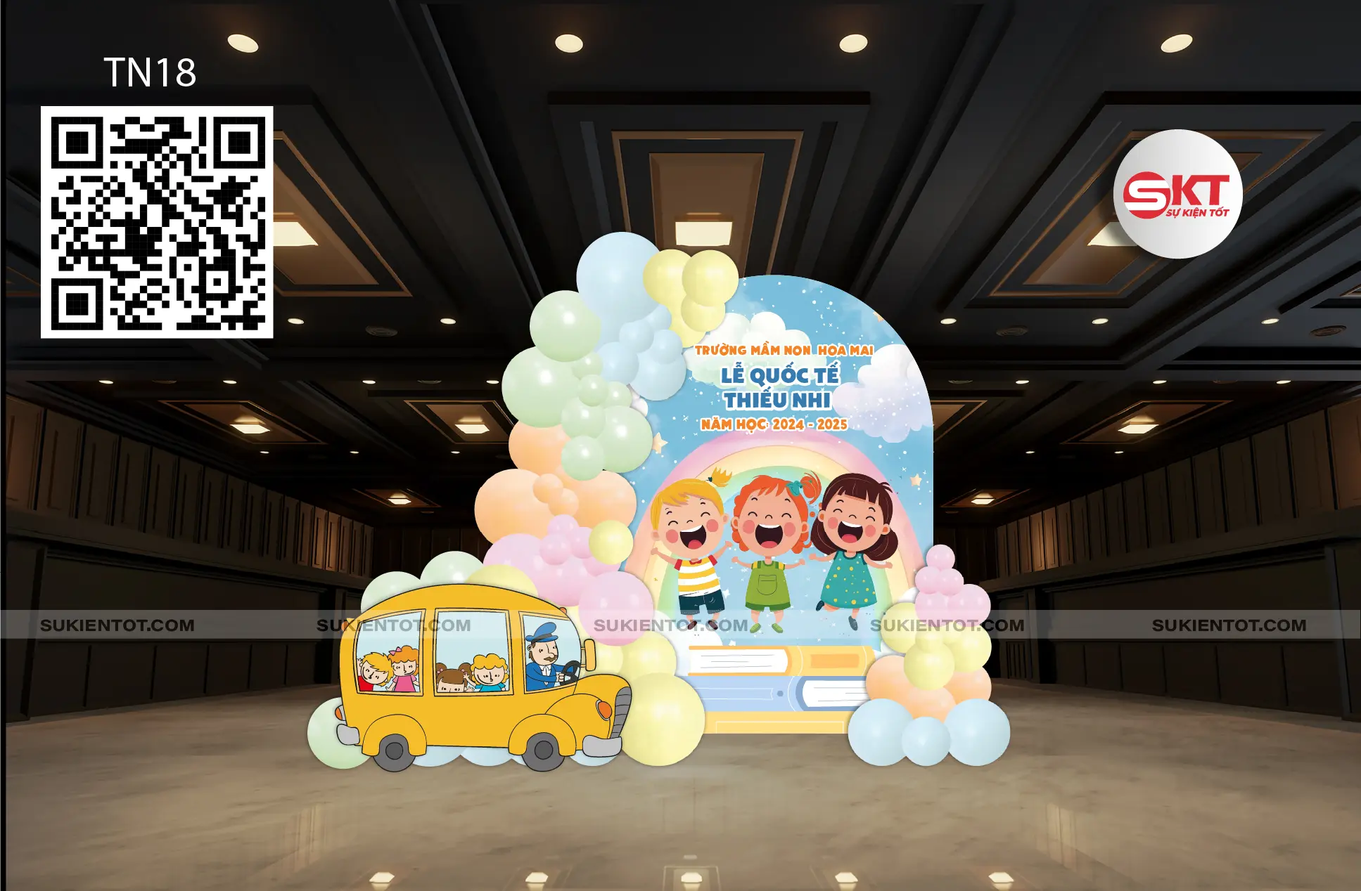 File thiết kế Quốc Tế Thiếu Nhi tone xanh da trời TN18