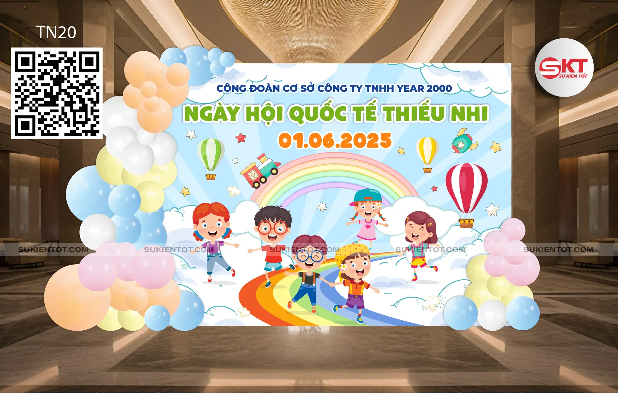 File thiết kế Quốc Tế Thiếu Nhi tone xanh da trời TN20