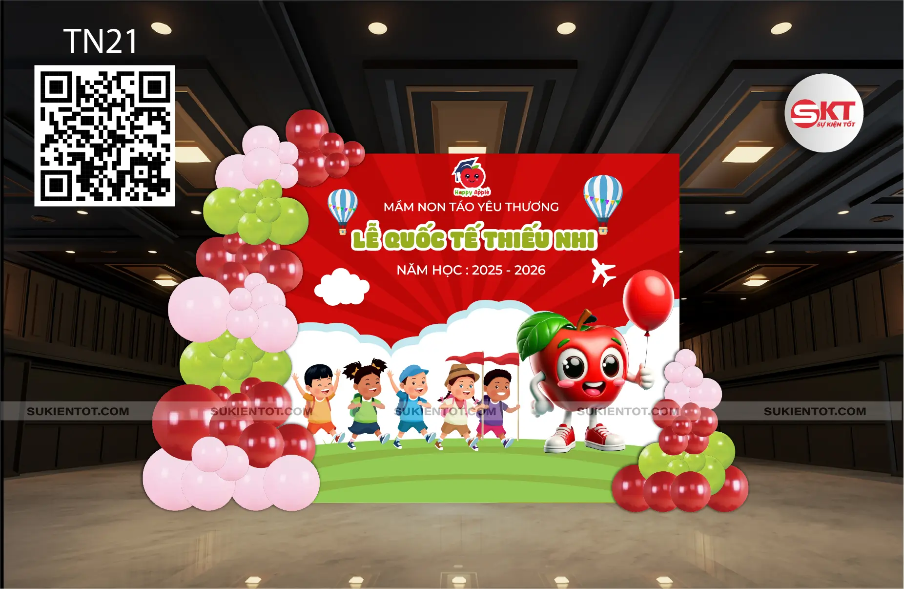 File thiết kế Quốc Tế Thiếu Nhi tone đỏ TN21
