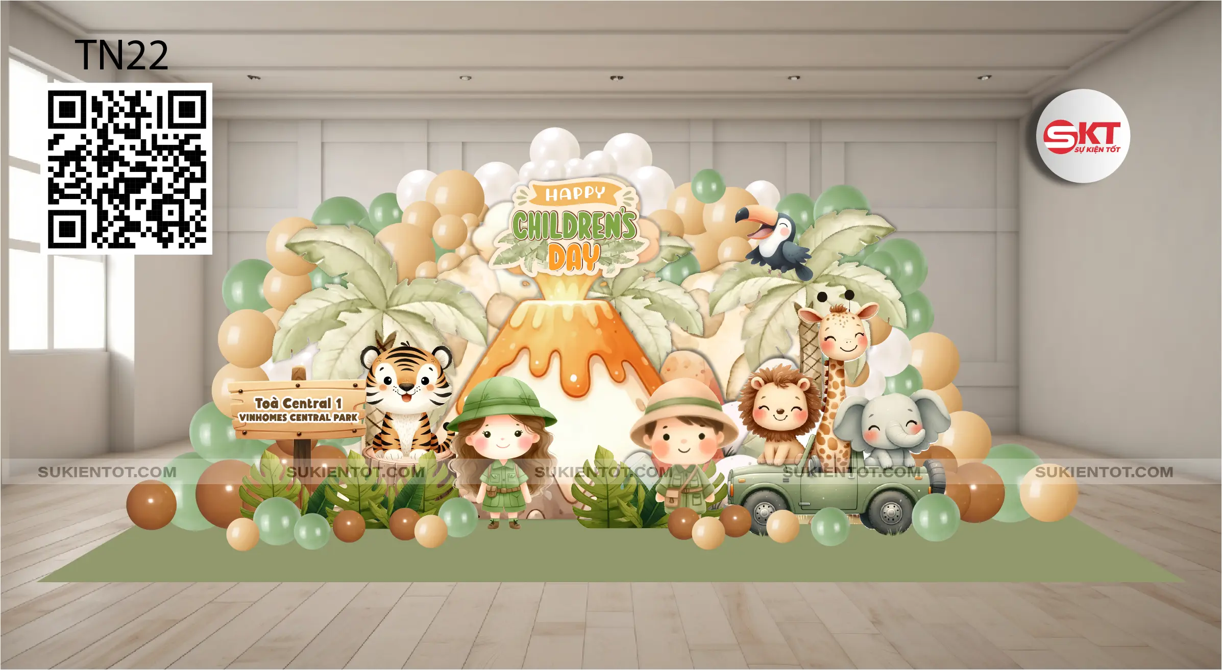 File thiết kế Quốc Tế Thiếu Nhi chủ đề rừng xanh TN22