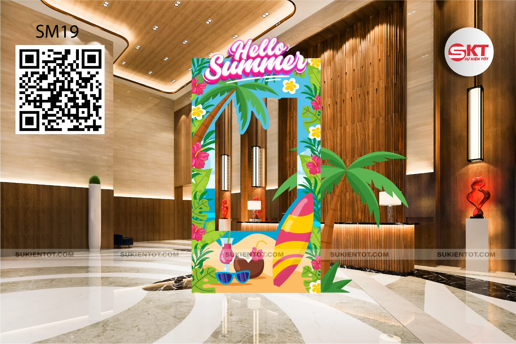 File thiết kế summer vacation tone xanh lá SM19