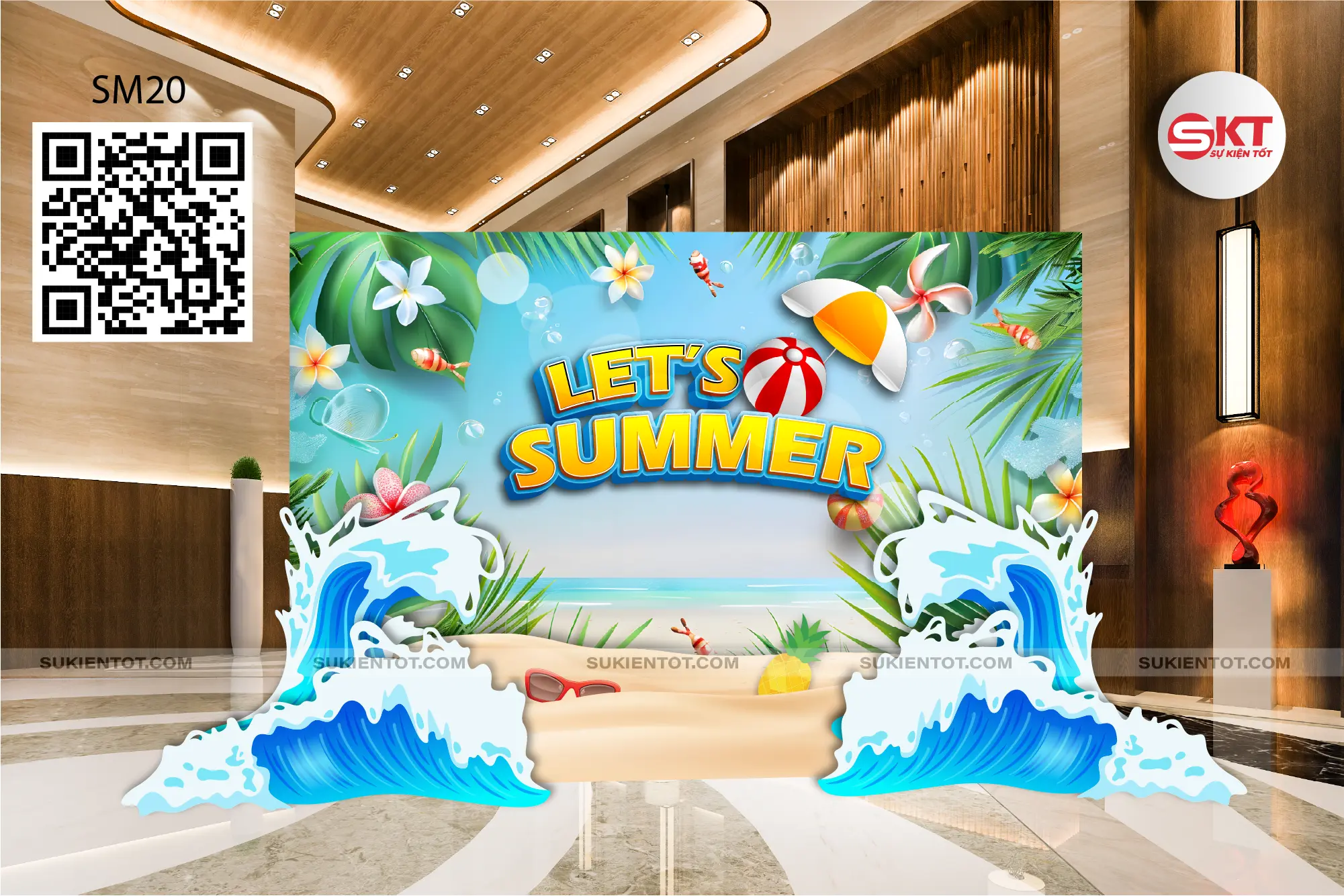 File thiết kế summer vacation tone xanh SM20