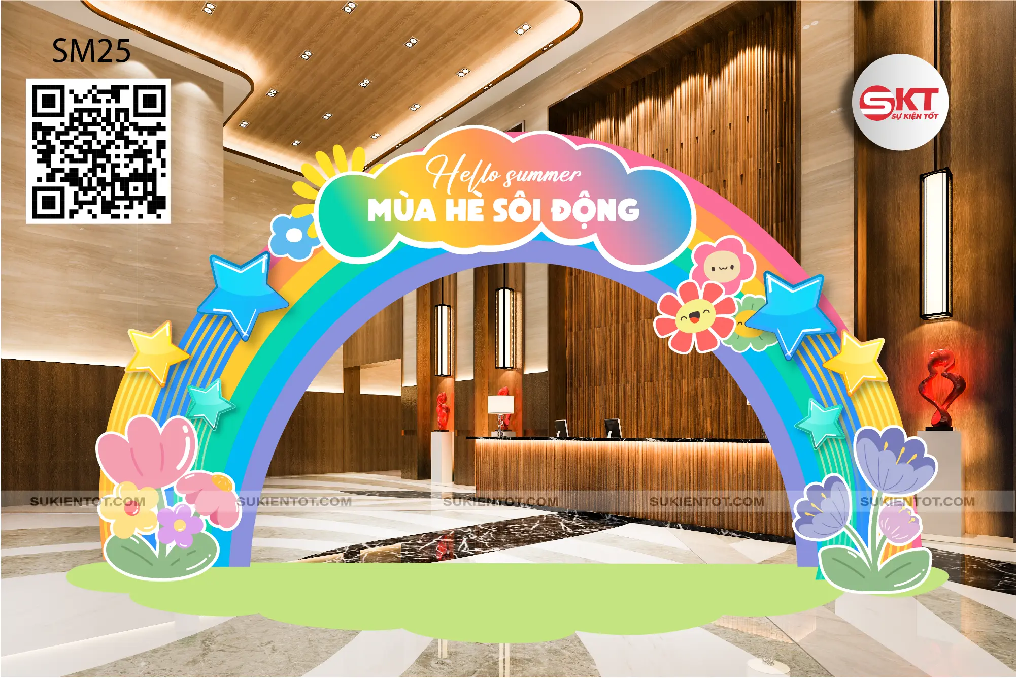 File thiết kế summer vacation tone cầu vòng SM25