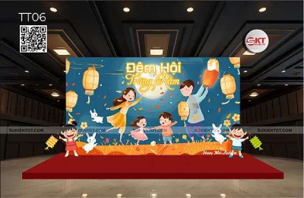 File thiết kế Trung Thu tone cam xanh TT06