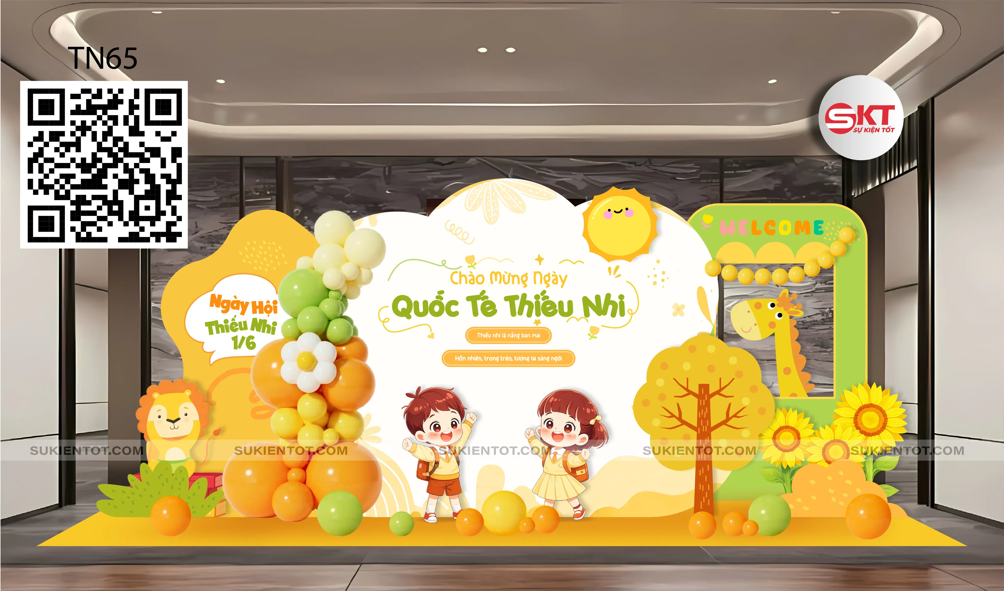 File thiết kế Quốc Tế Thiếu Nhi tone vàng TN65