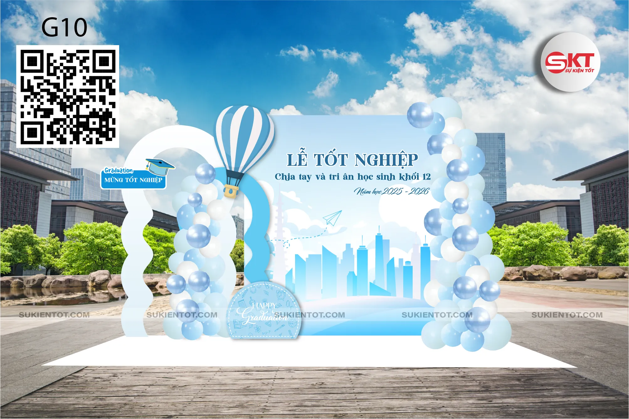 File thiết kế lễ tốt nghiệp tone xanh da trời G10