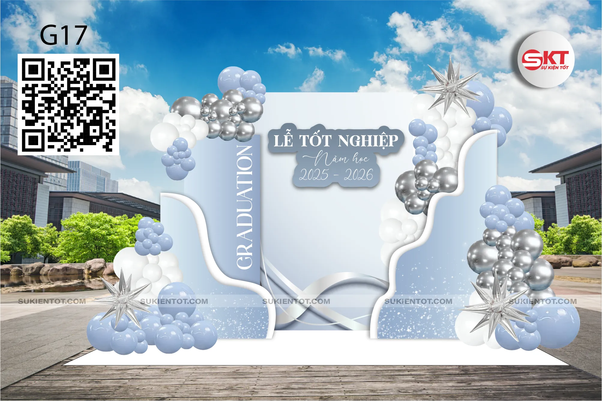 File thiết kế lễ tốt nghiệp tone xanh da trời G17