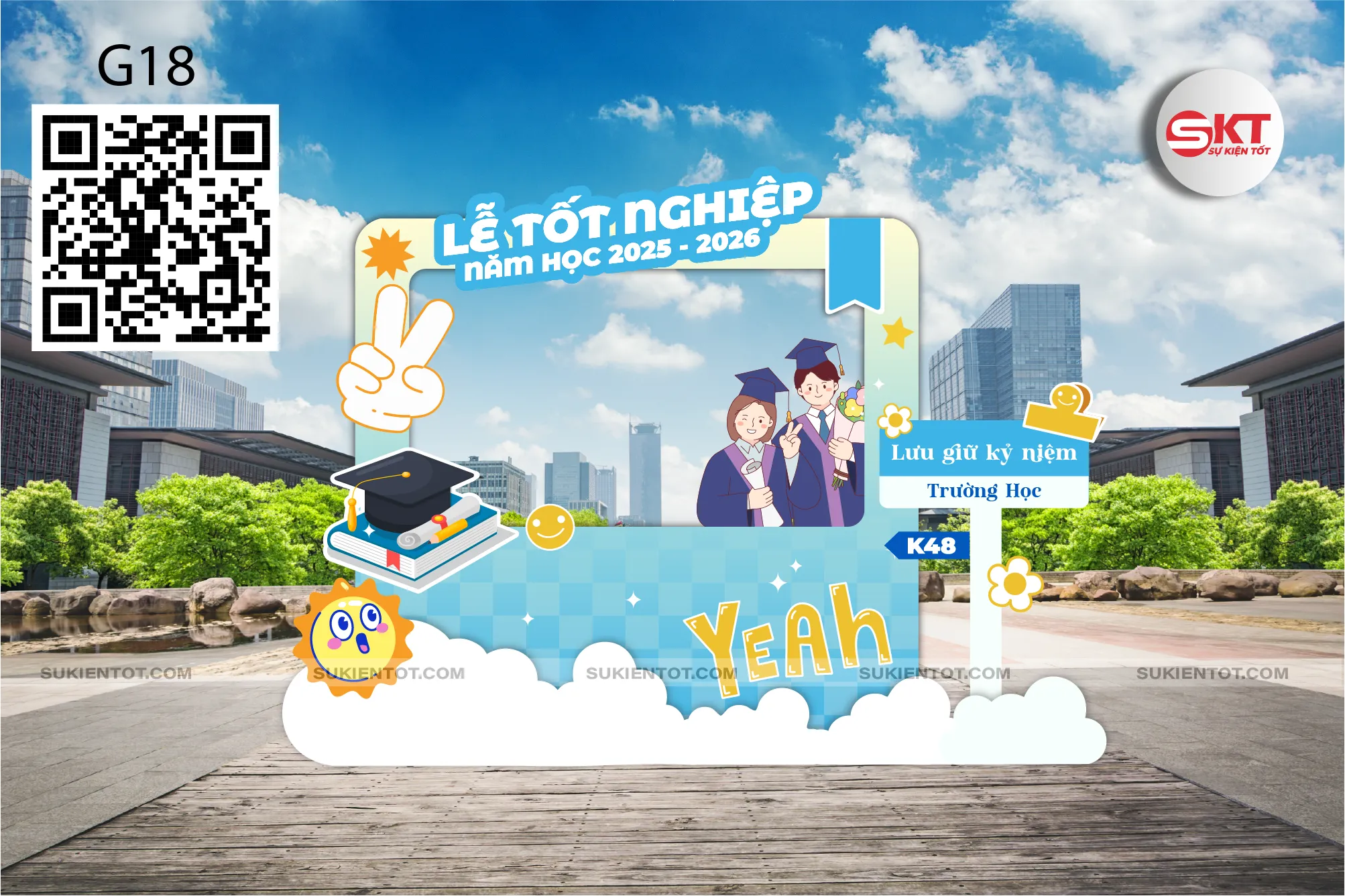 File thiết kế lễ tốt nghiệp tone xanh da trời G18