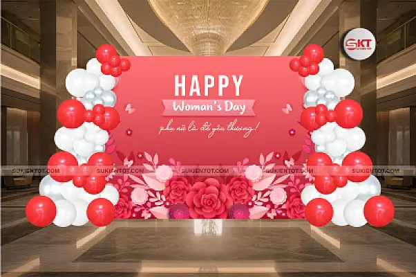 File thiết kế ngày  20/10 phụ nữ Việt Nam tone đỏ PN07