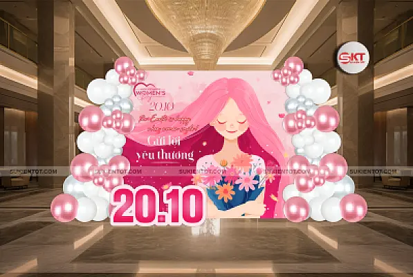 File thiết kế ngày  20/10 phụ nữ Việt Nam tone hồng PN08