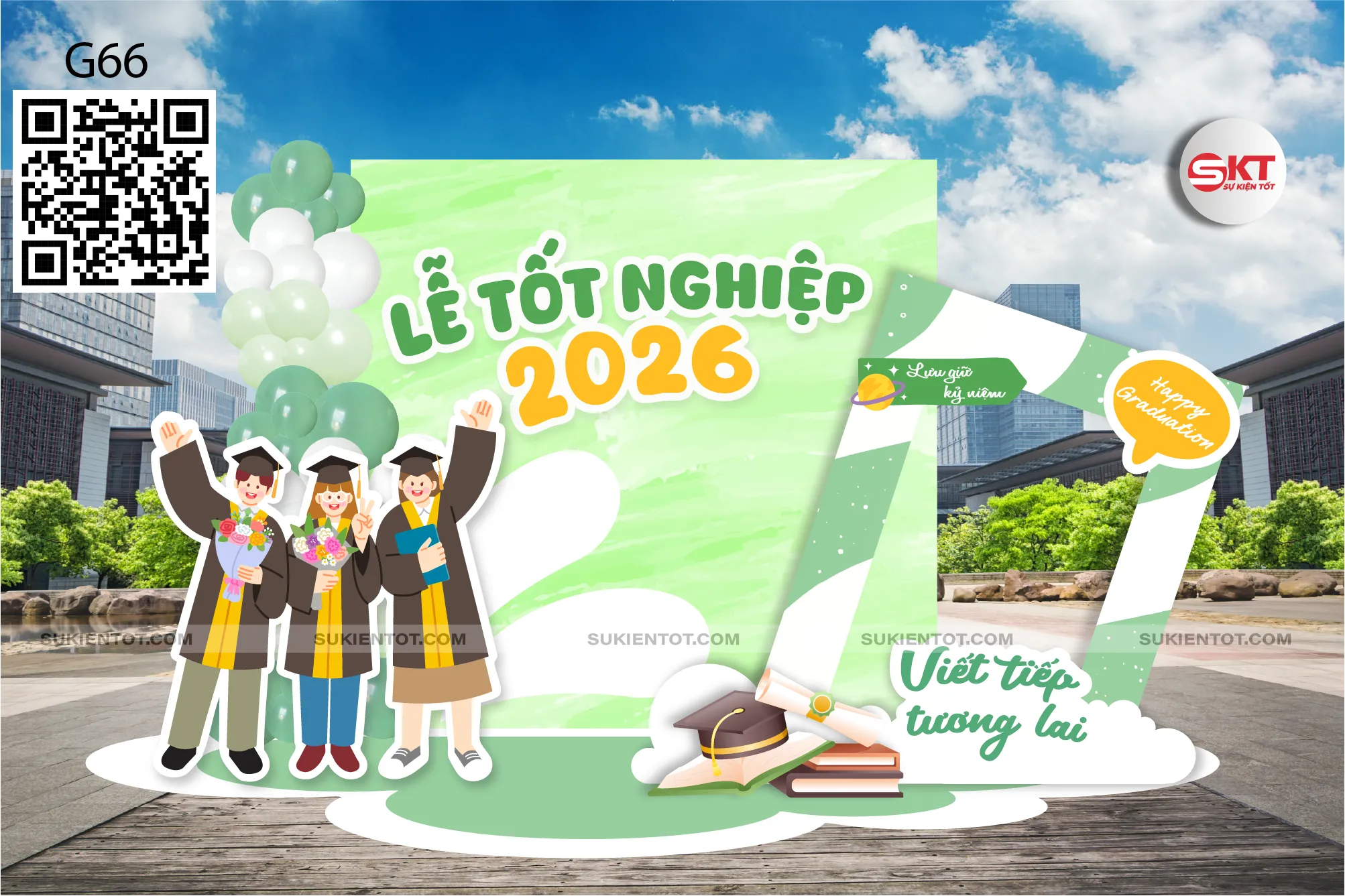 File thiết kế lễ tốt nghiệp tone xanh lá G66