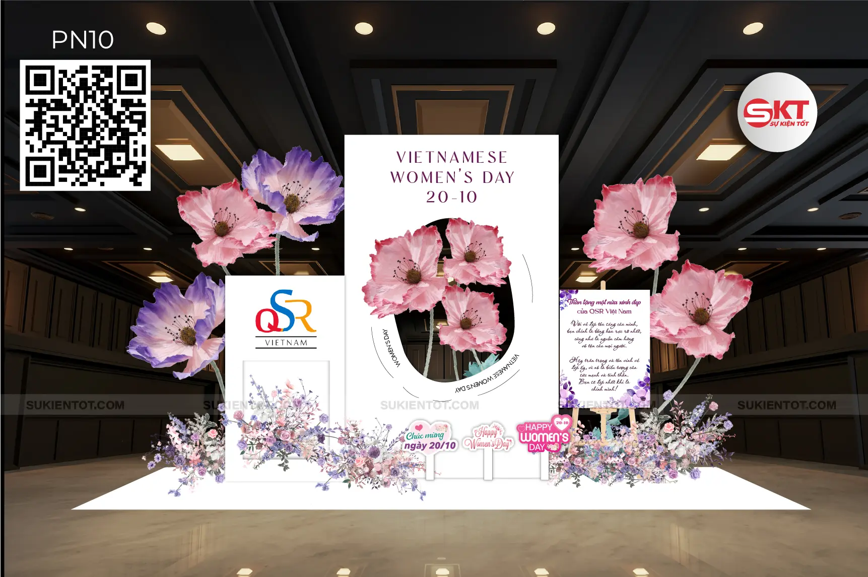 File thiết kế ngày  20/10 phụ nữ Việt Nam tone hồng PN10