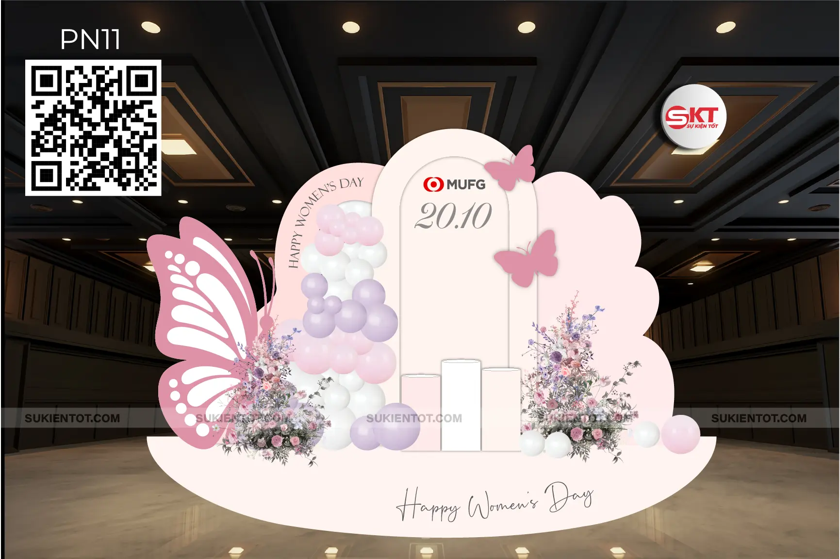 File thiết kế ngày 20/10 phụ nữ Việt Nam tone hồng PN11