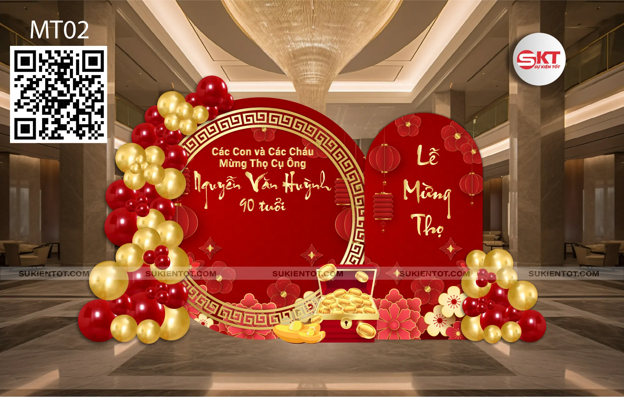 File thiết kế mừng thọ tone đỏ MT02