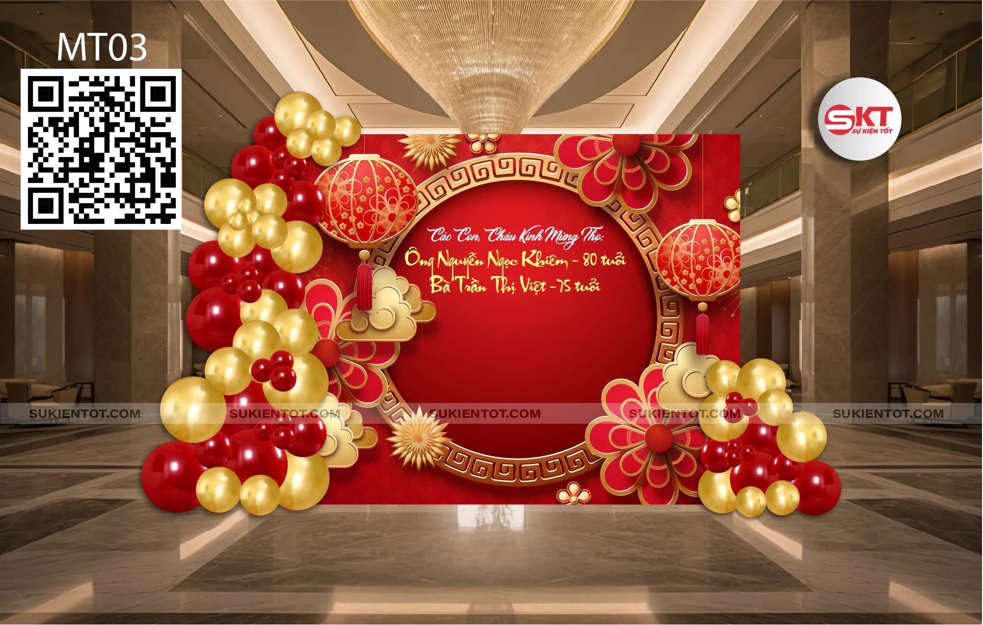 File thiết kế mừng thọ tone đỏ MT03
