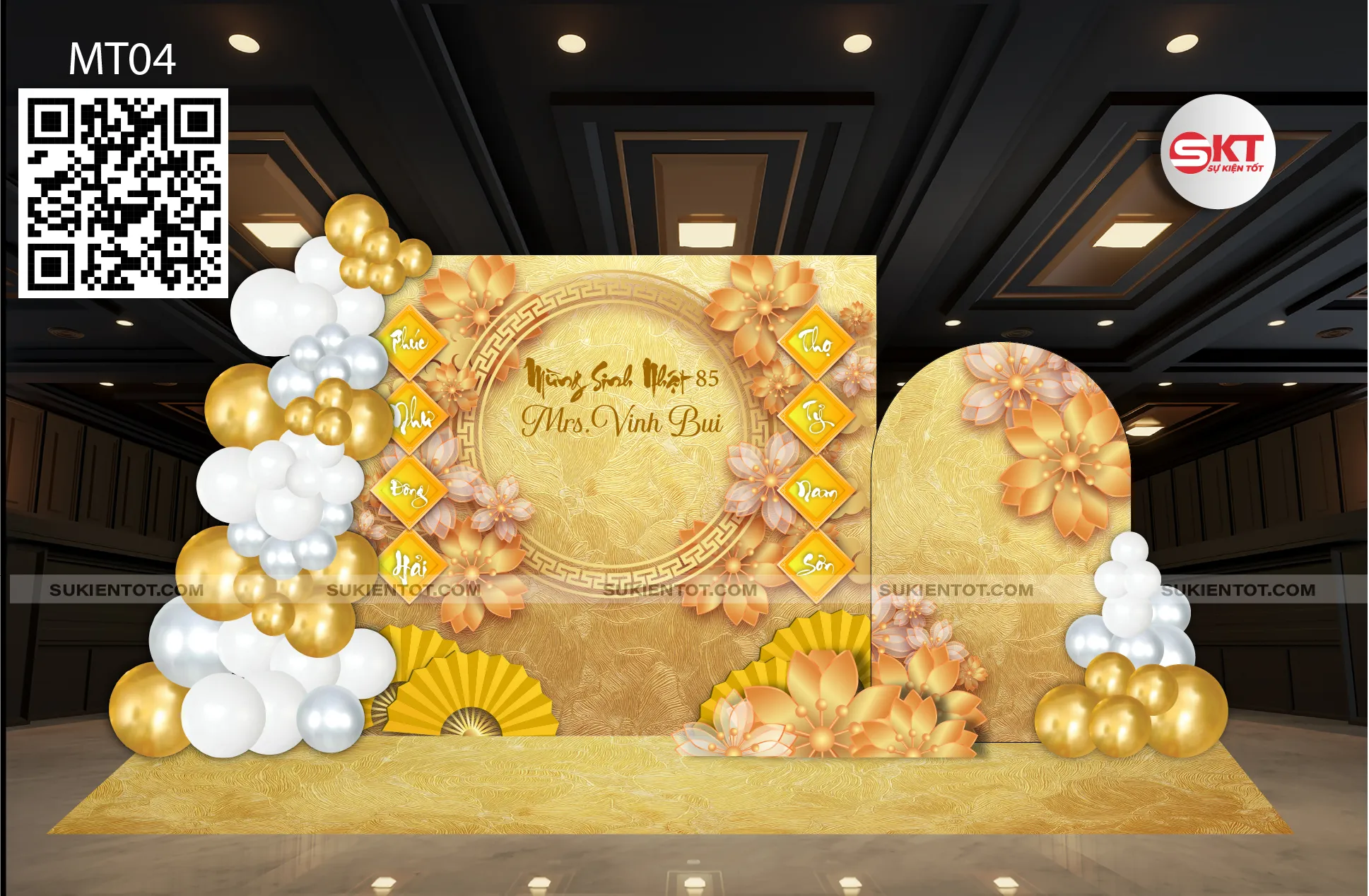 File thiết kế mừng thọ tone vàng MT04
