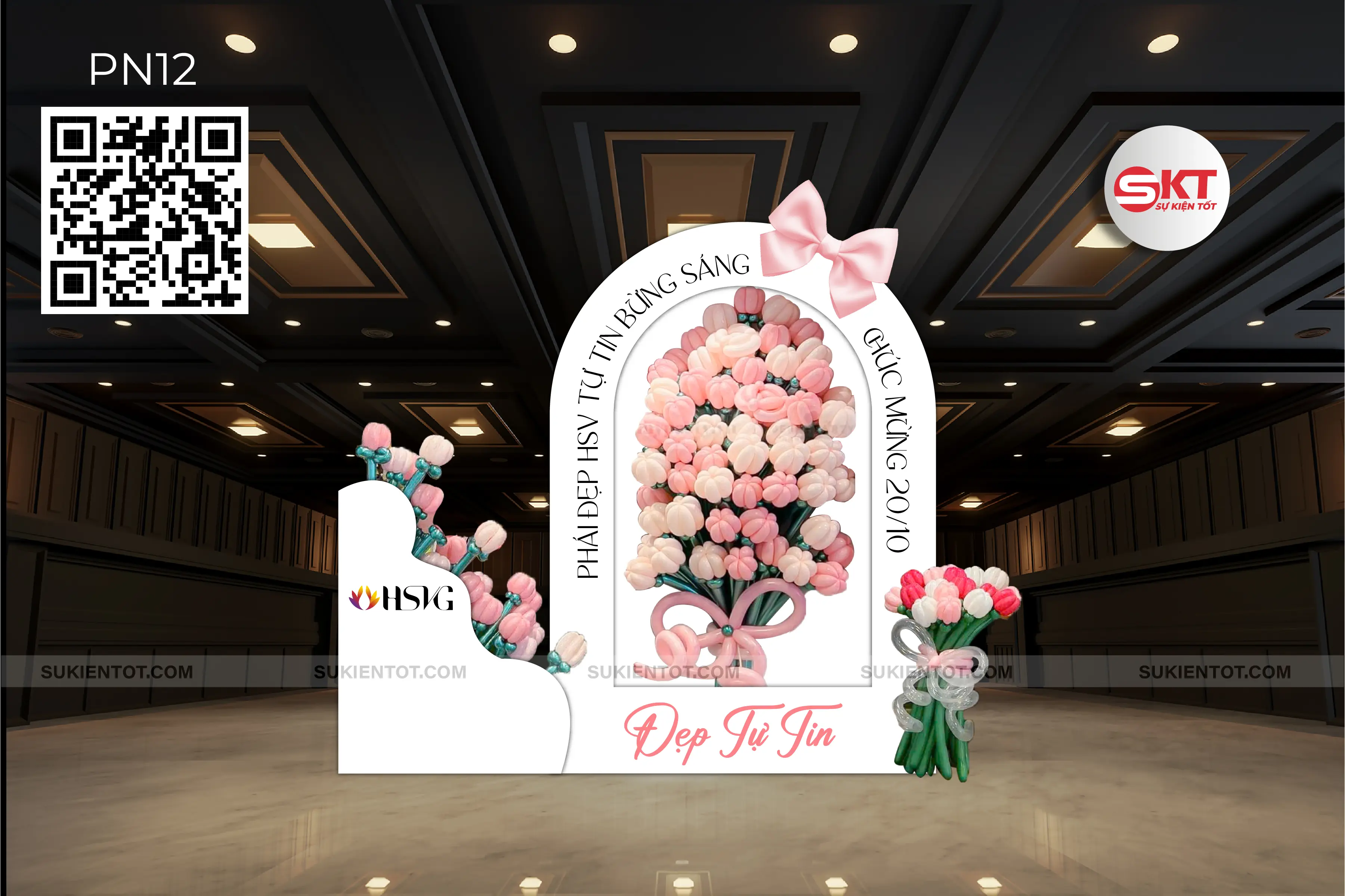 File thiết kế ngày  20/10 phụ nữ Việt Nam tone hồng PN12