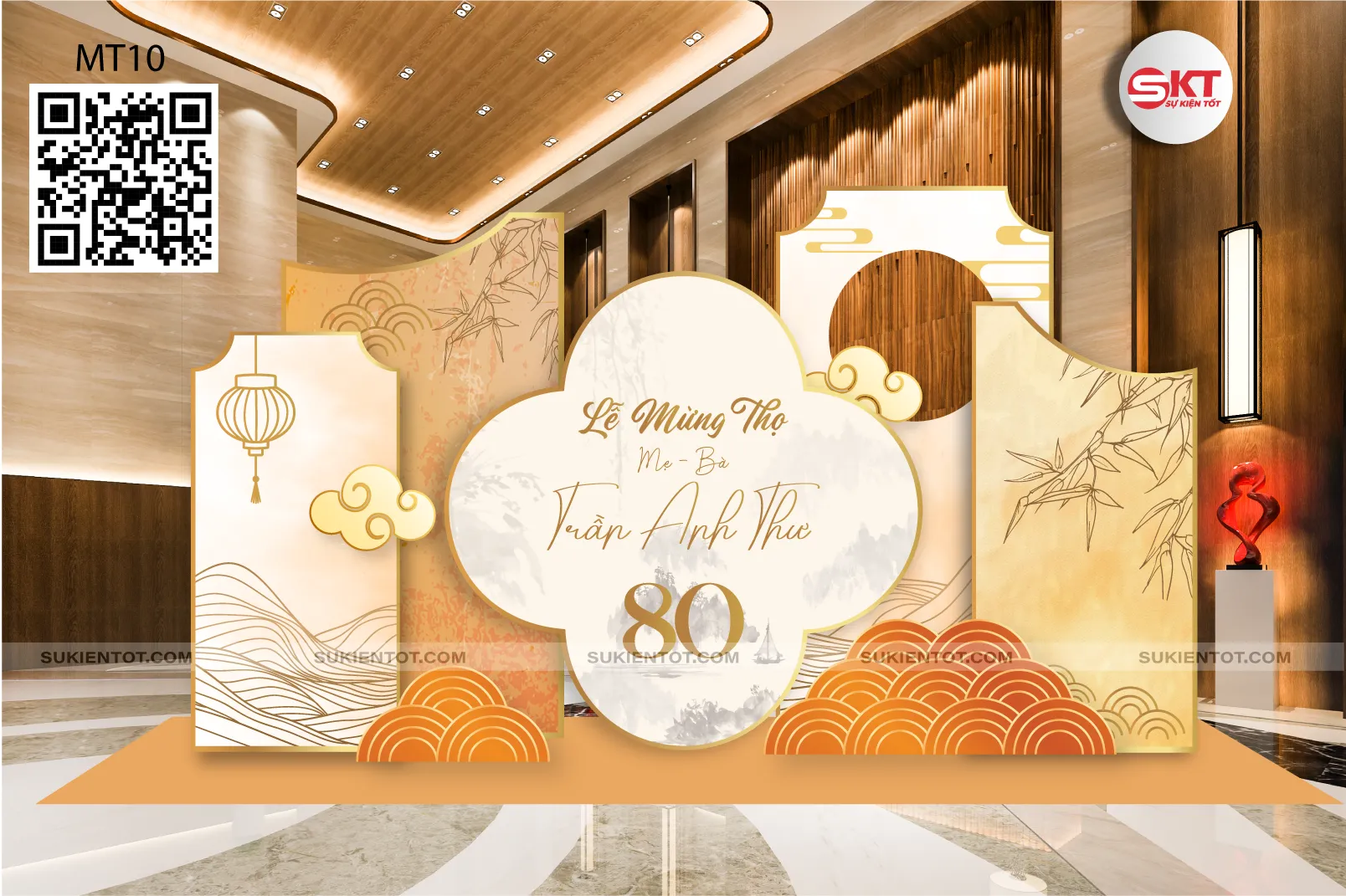 File thiết kế mừng thọ tone be cam MT10