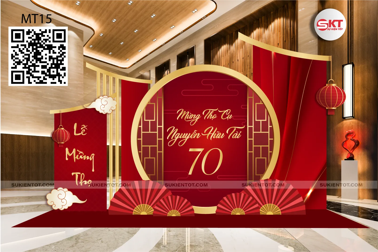 File thiết kế mừng thọ tone đỏ MT15
