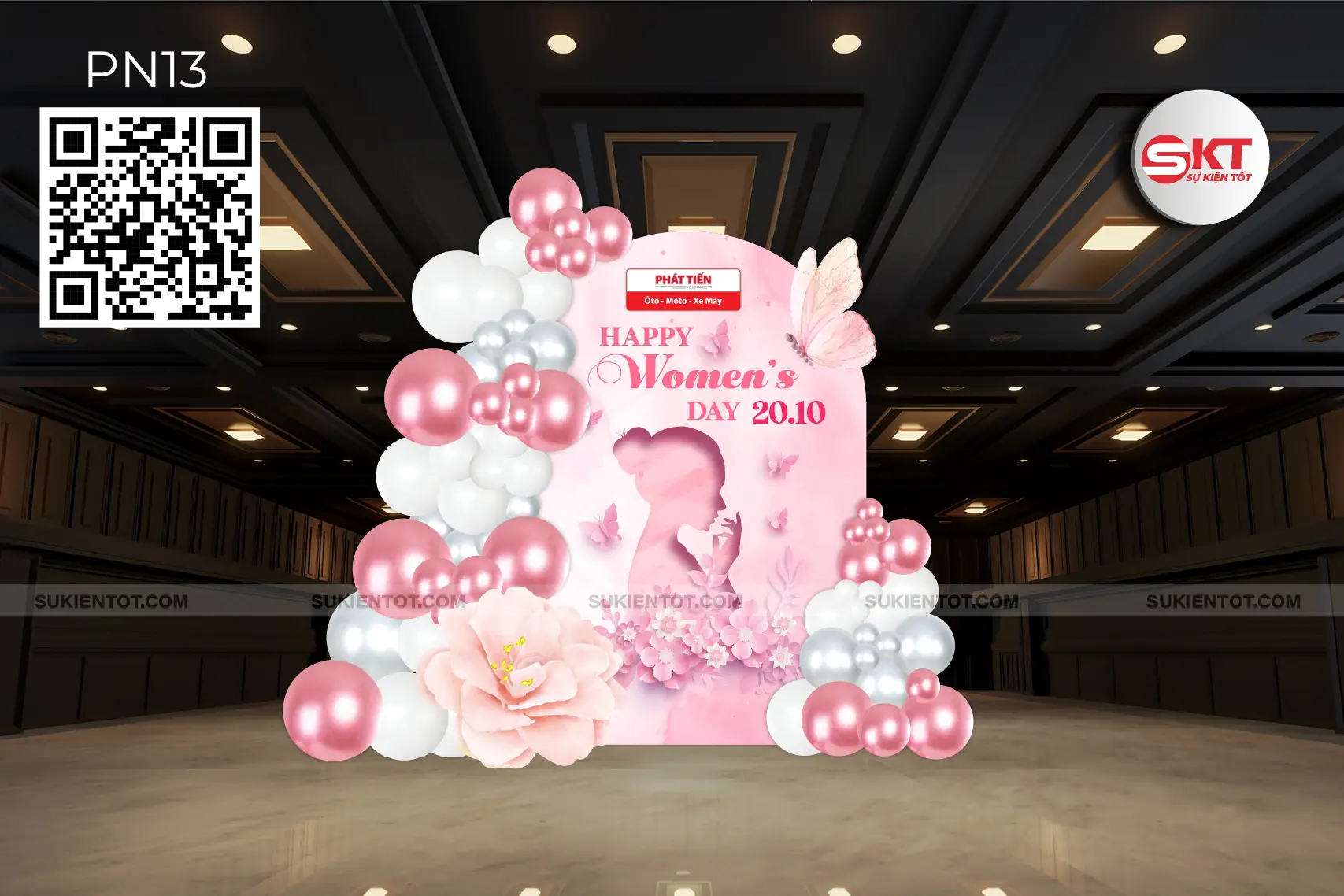File thiết kế ngày  20/10 phụ nữ Việt Nam tone hồng PN13