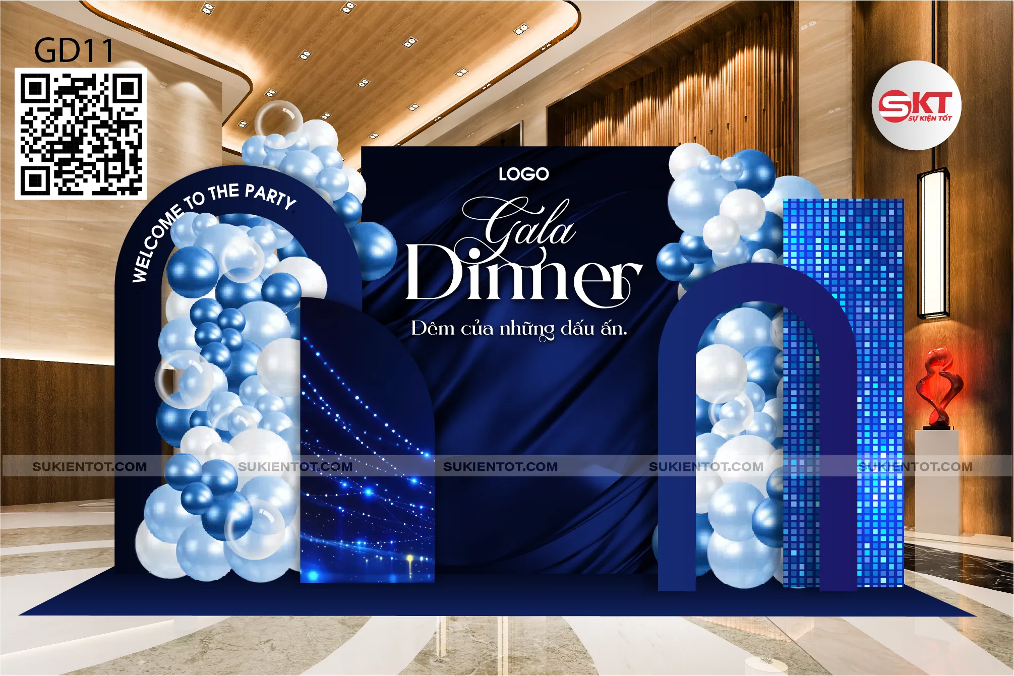 File thiết kế gala dinner tone xanh dương GD11
