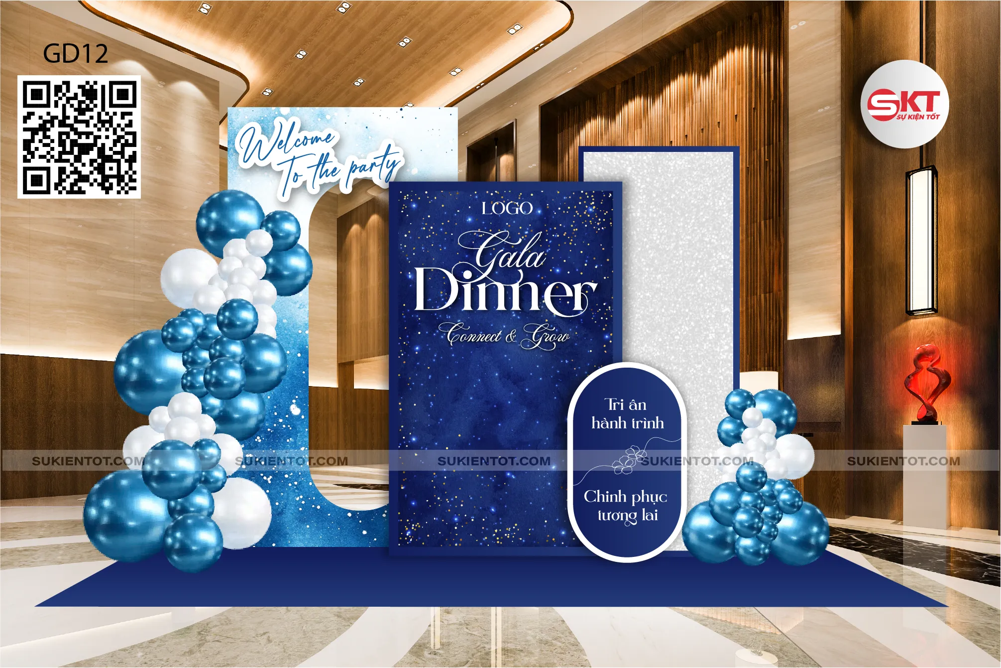 File thiết kế gala dinner tone xanh dương GD12