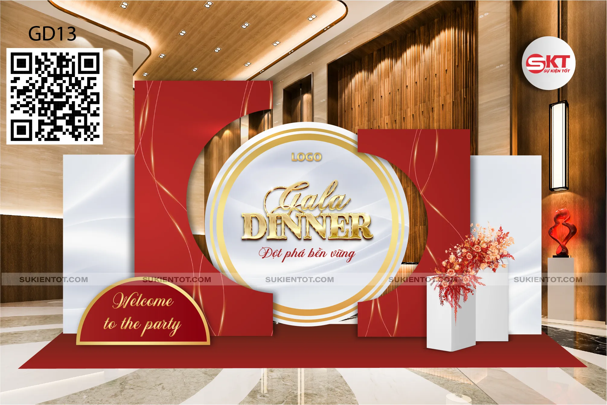 File thiết kế gala dinner tone đỏ GD13