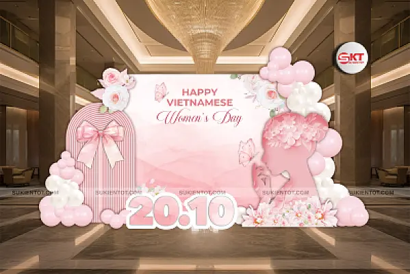File thiết kế ngày  20/10 phụ nữ Việt Nam tone hồng PN16